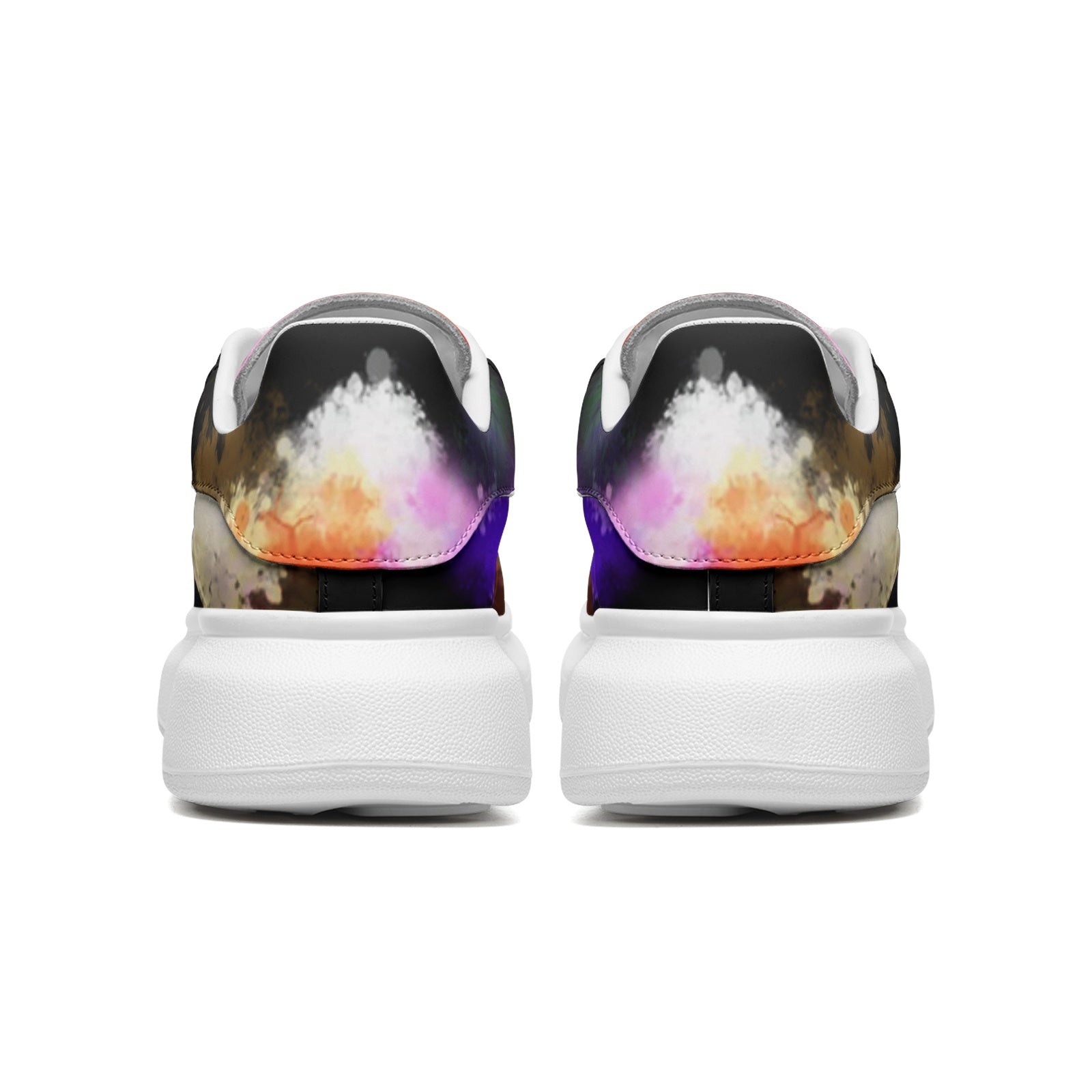 FZ Unisex Non Slip Lace Up Faux Leather Sneakers