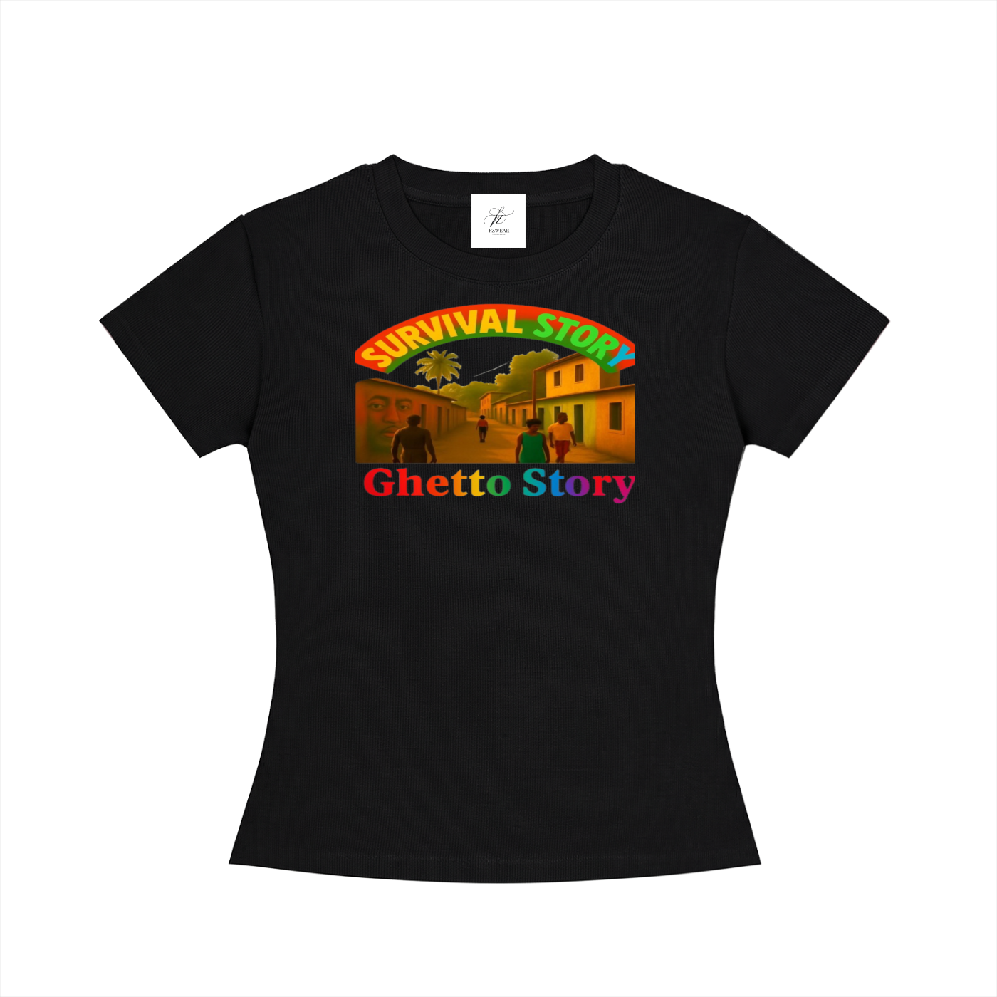 FZ Women's Slim Fit Ghetto Crewneck Tee