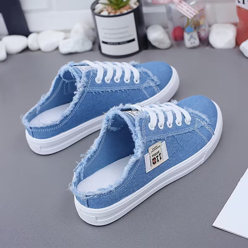 FZ Women's Canvas Low Top Lace-Up Denim Sneakers