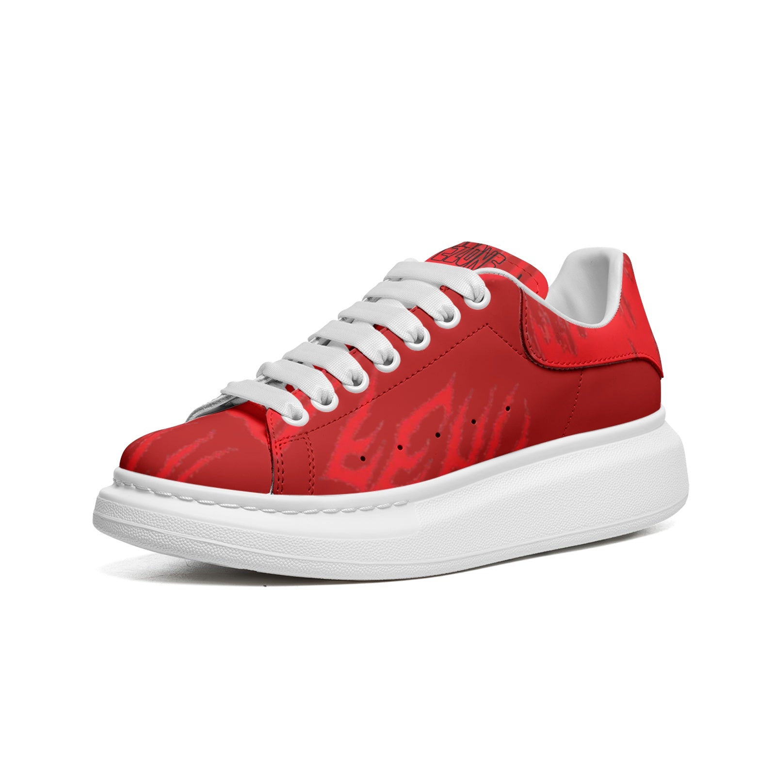 FZ Unisex Non Slip Lace Up Faux Leather Sneakers