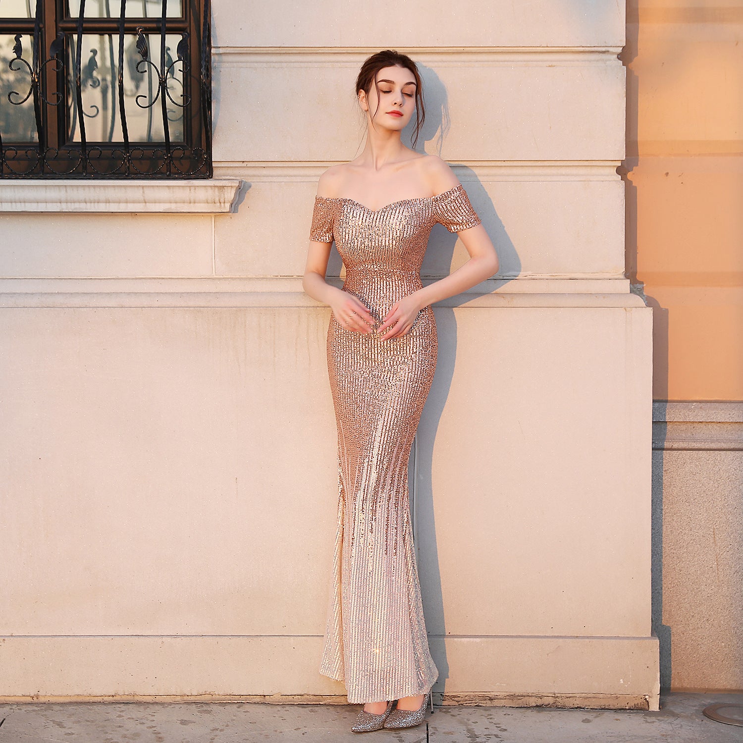 FZ Women's Sequined Fishtail Etiquette Formal Evening Dress - FZwear