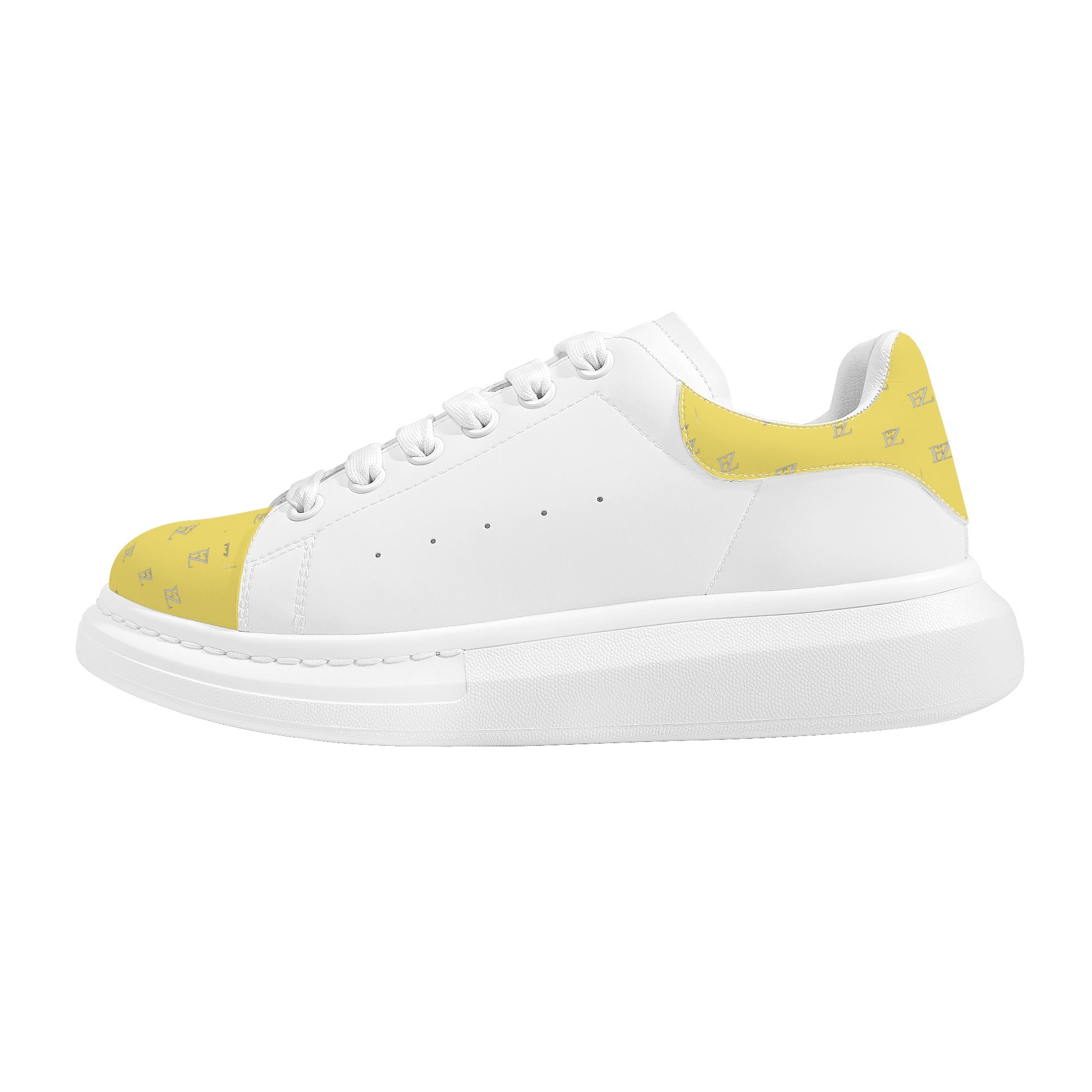 FZ Women's White Tongue Low Top Chunky Shoes - FZwear