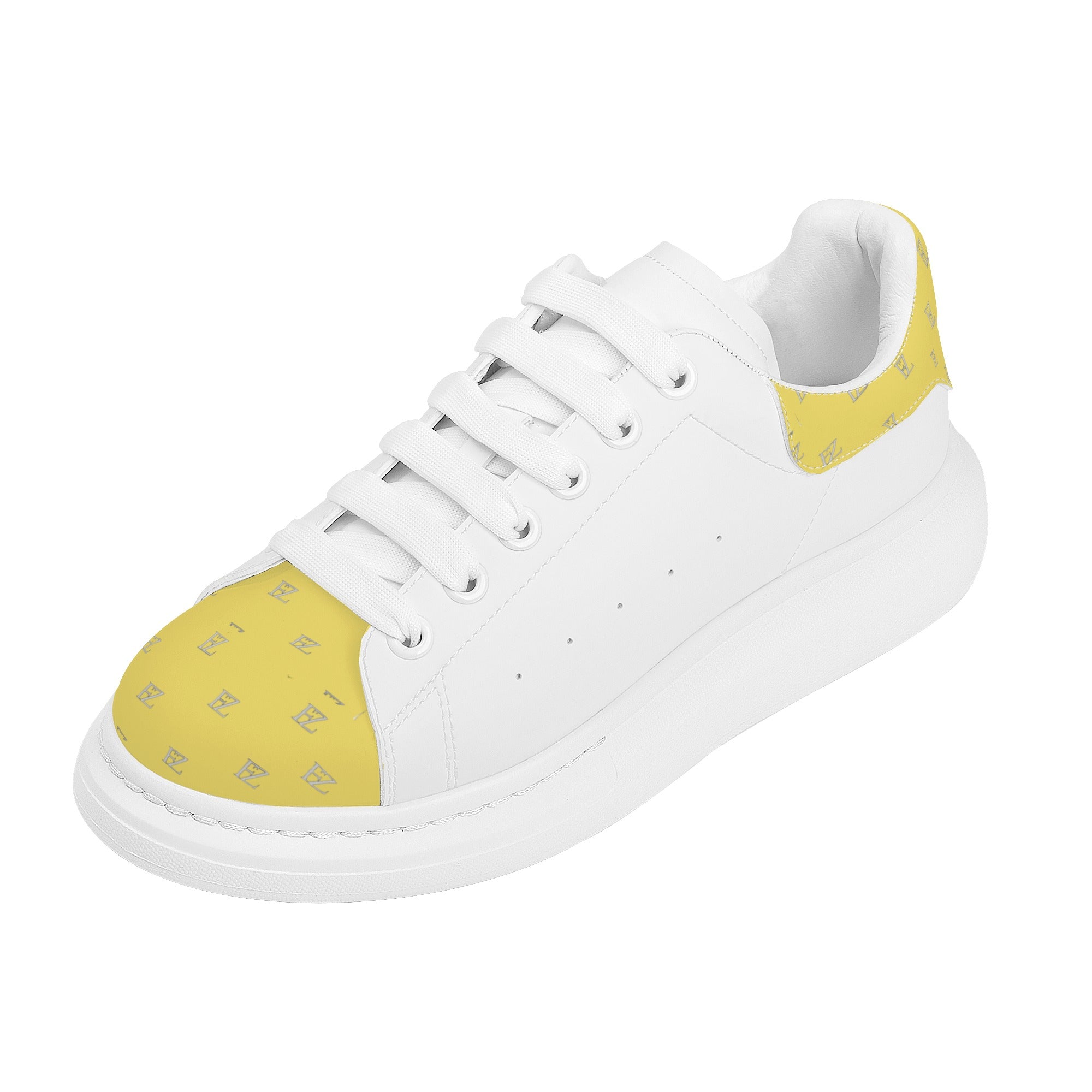 FZ Women's White Tongue Low Top Chunky Shoes - FZwear