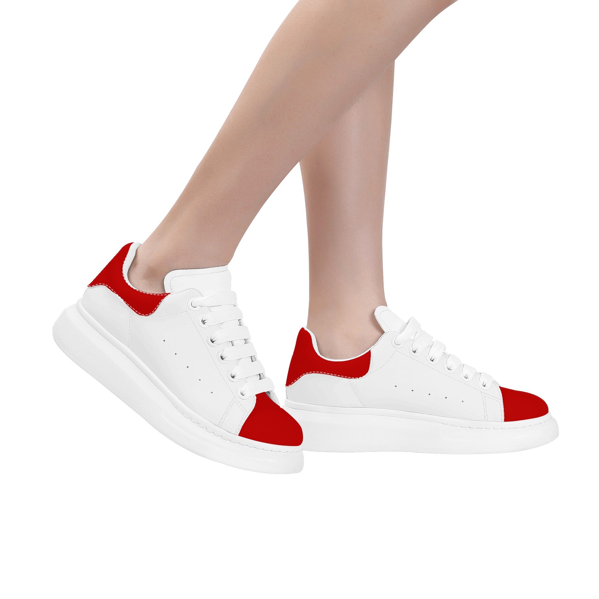 FZ Women's White Tongue Low Top Chunky Shoes - FZwear