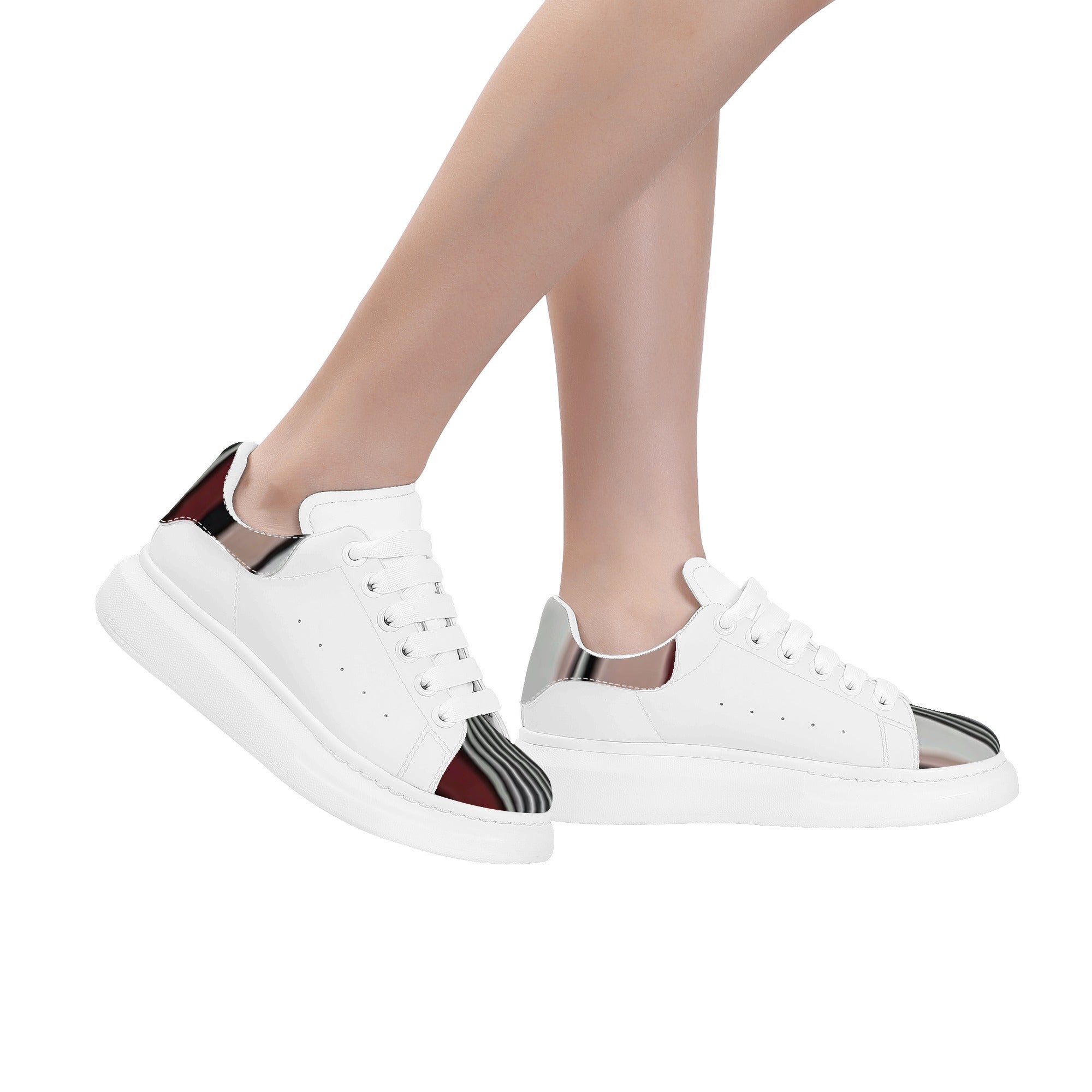 FZ Women's White Tongue Low Top Chunky Shoes - FZwear
