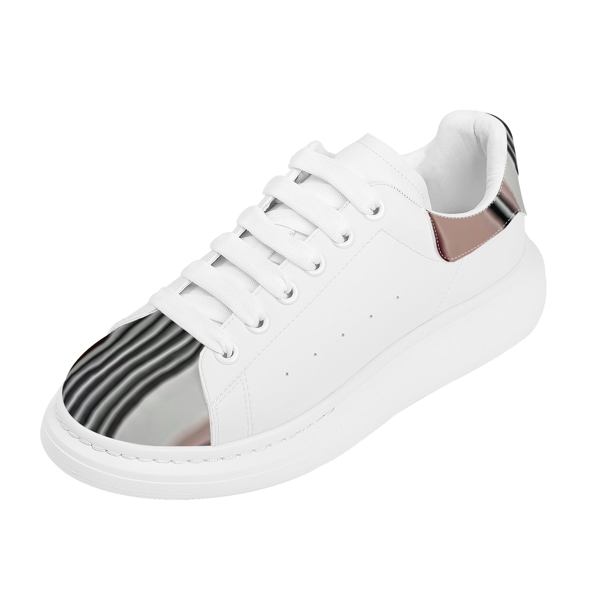 FZ Women's White Tongue Low Top Chunky Shoes - FZwear