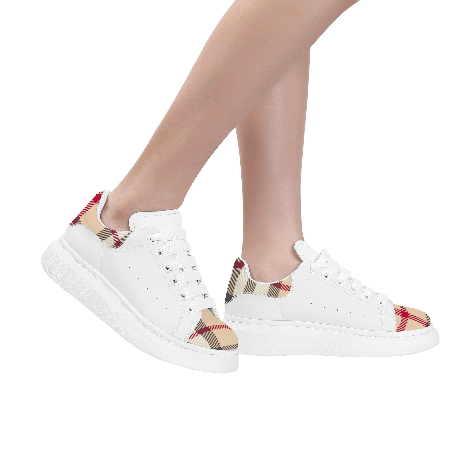 FZ Women's White Tongue Low Top Chunky Shoes - FZwear