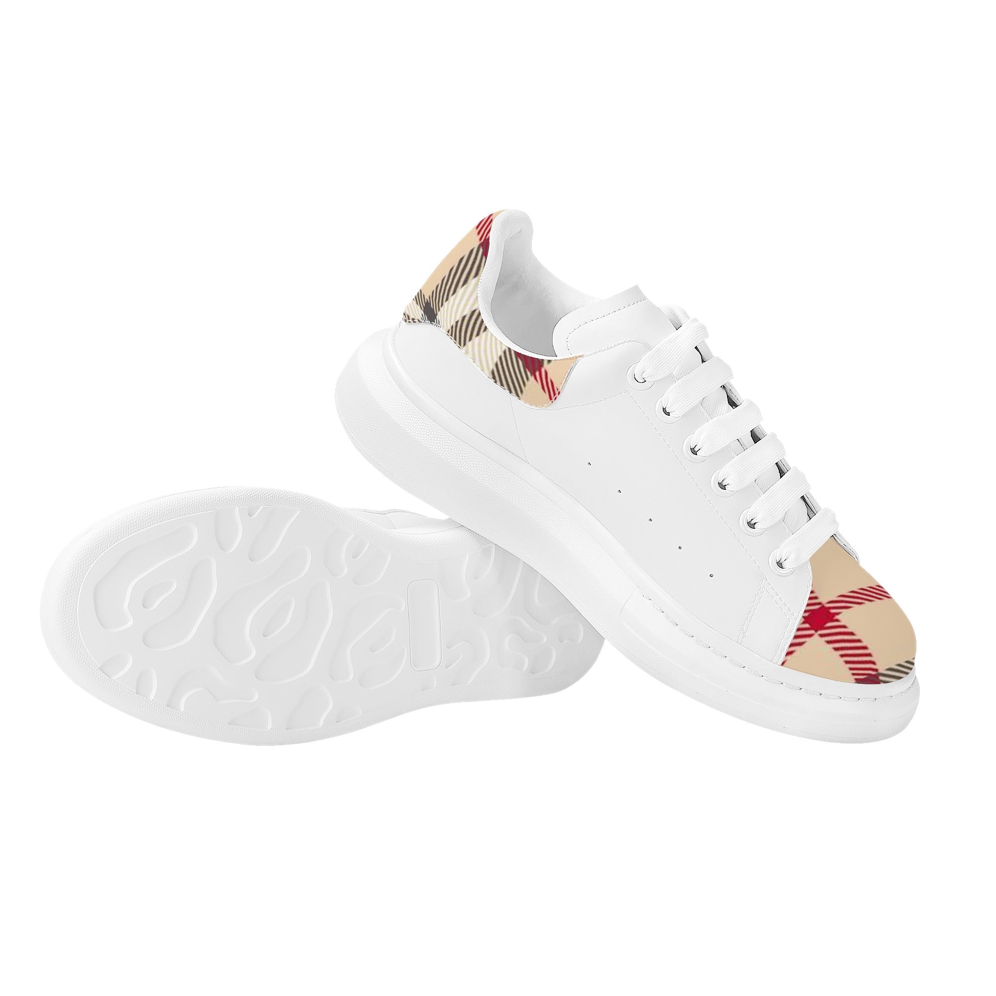 FZ Women's White Tongue Low Top Chunky Shoes - FZwear