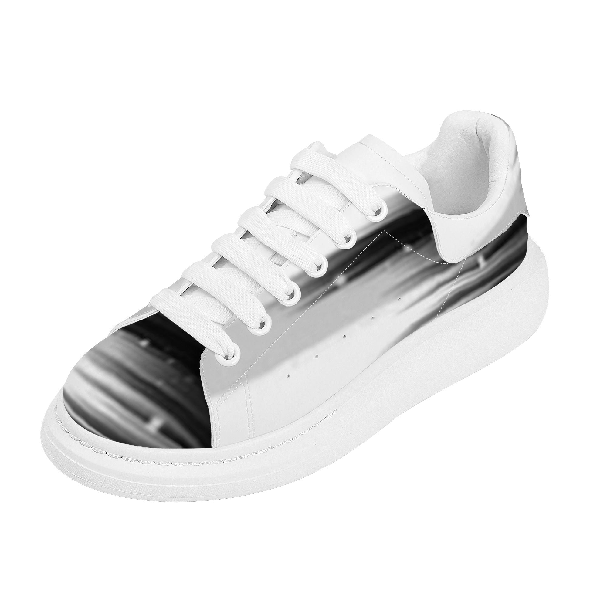 FZ Women's White Tongue Low Top Chunky Shoes - FZwear