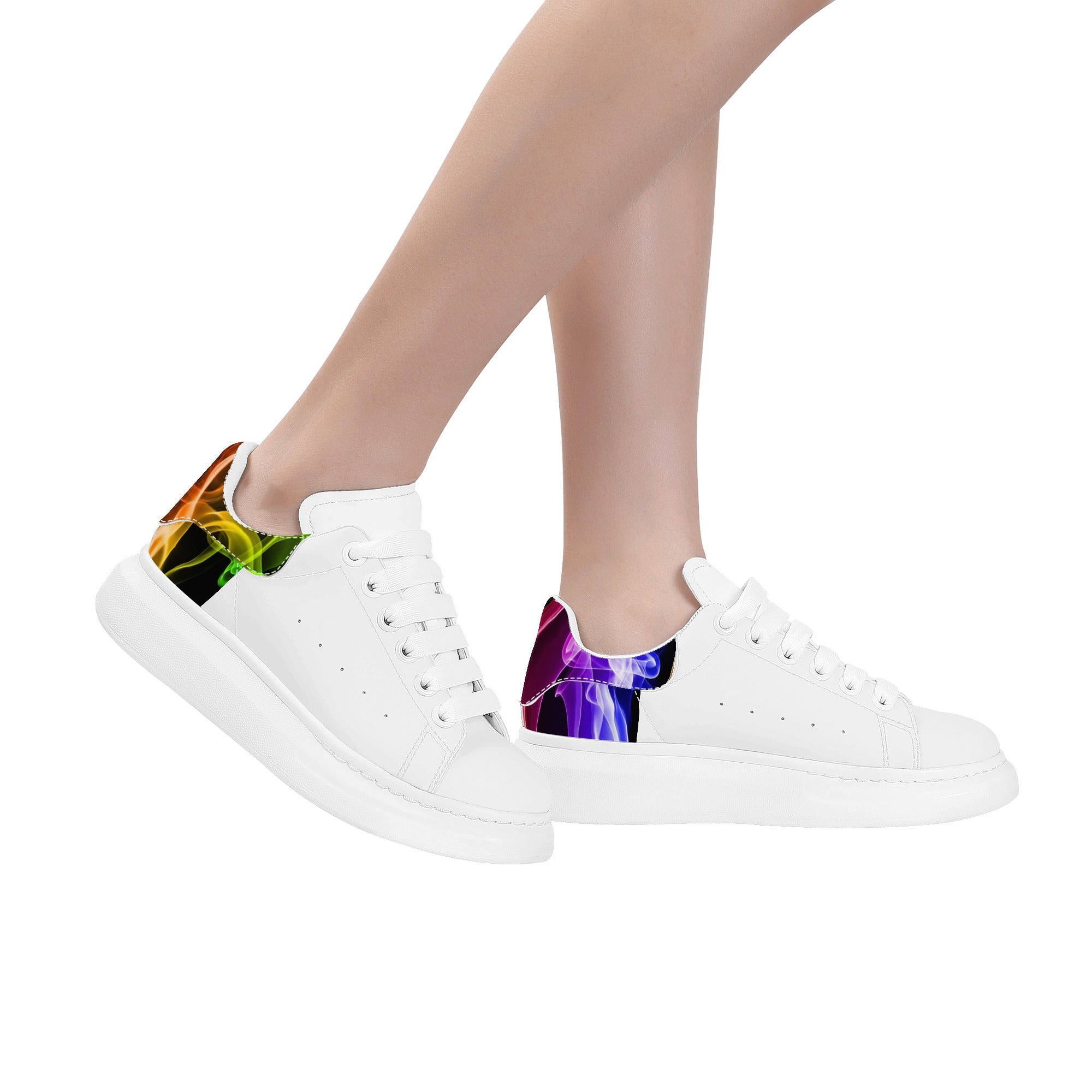 FZ Women's White Tongue Low Top Chunky Shoes - FZwear