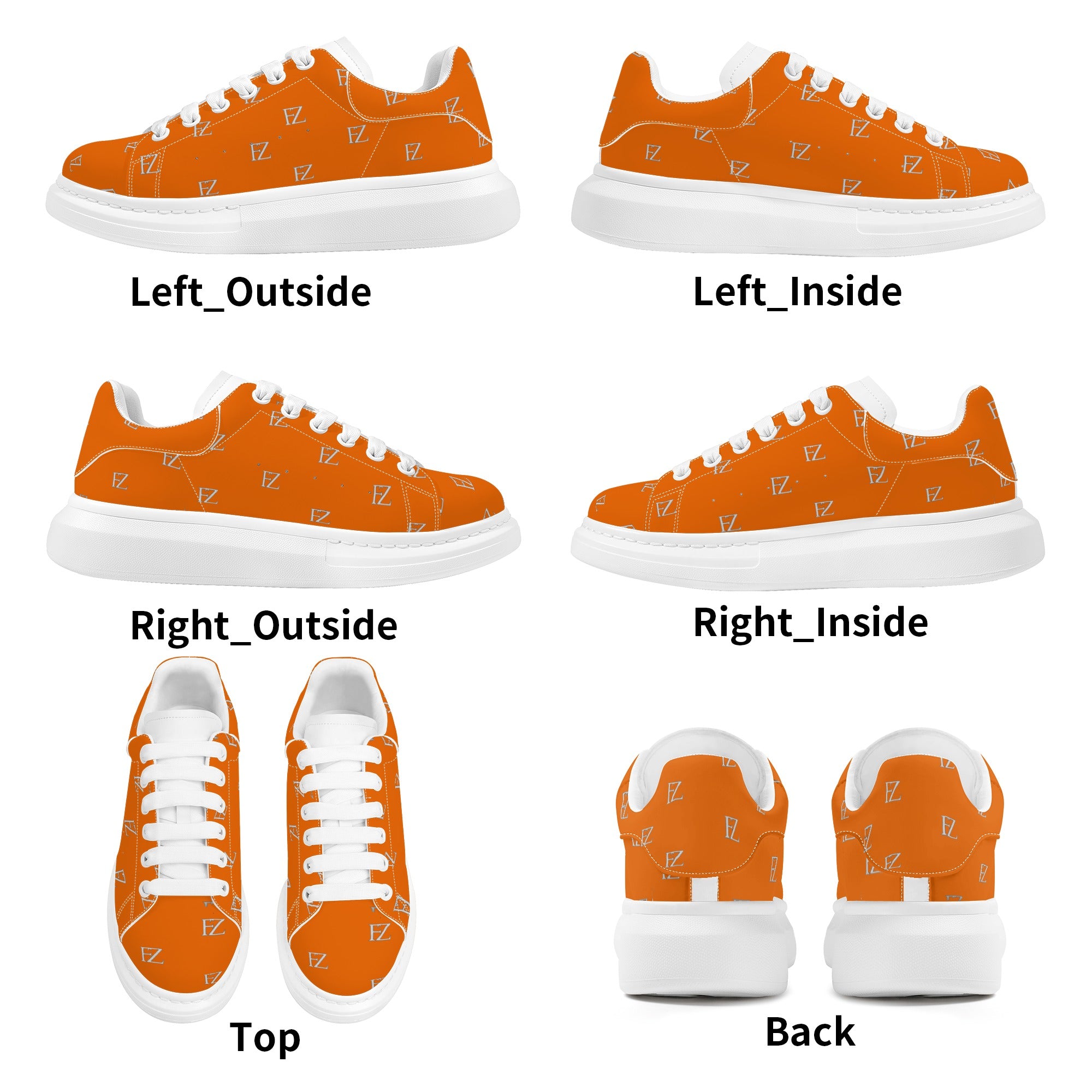 FZ Mens White Tongue Chunky Shoes - FZwear