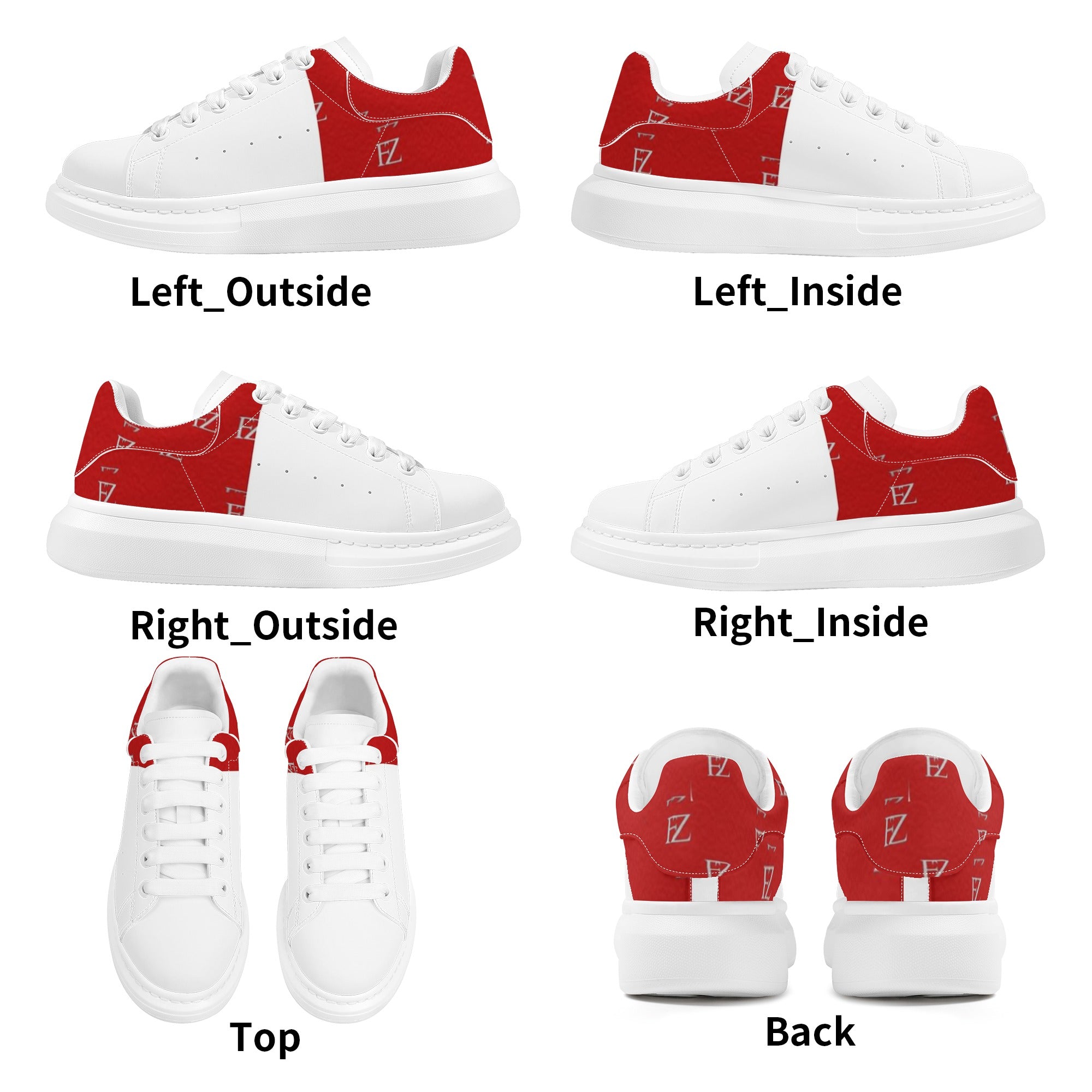 FZ Mens White Tongue Chunky Shoes - FZwear