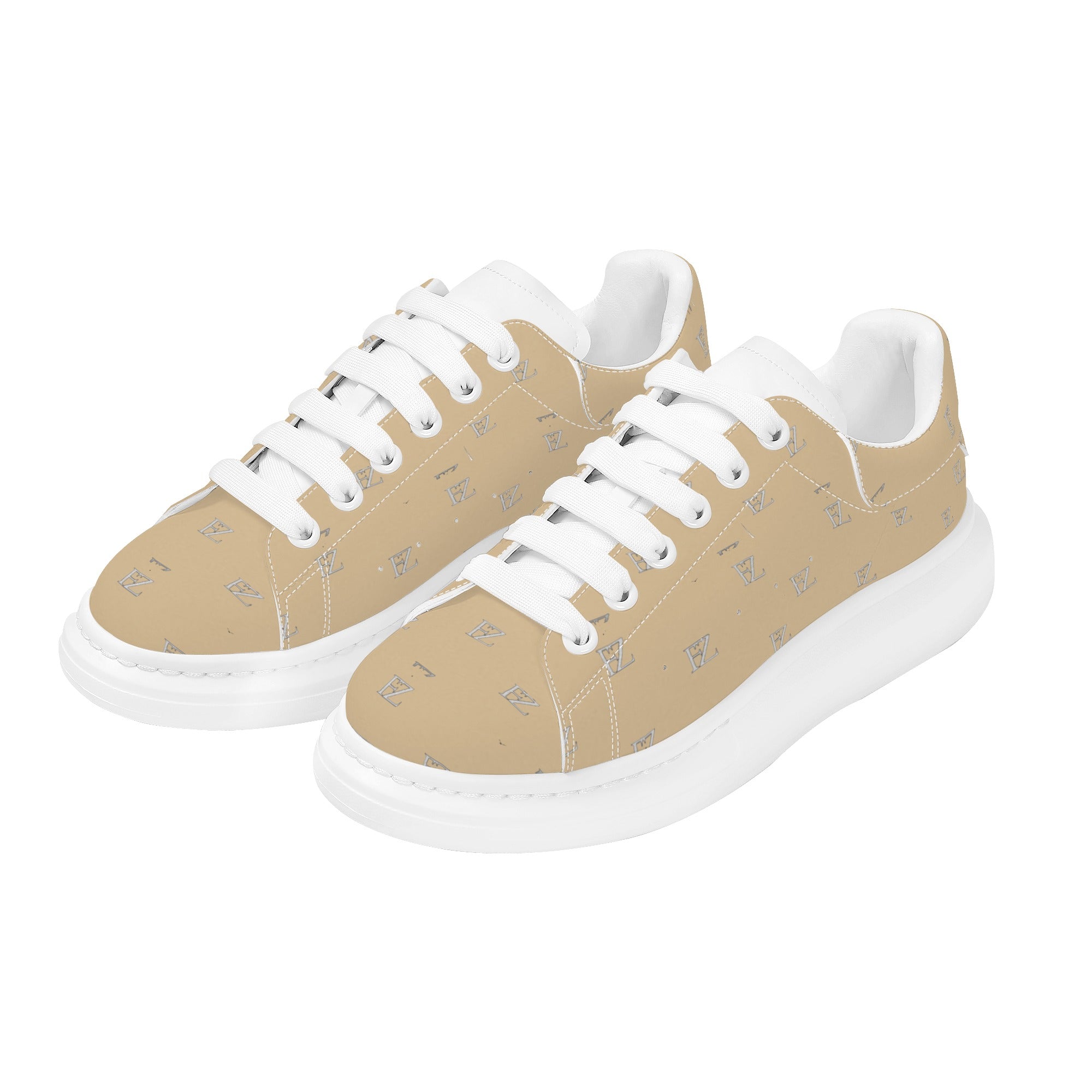 FZ Women's White Tongue Low Top Chunky Shoes - FZwear