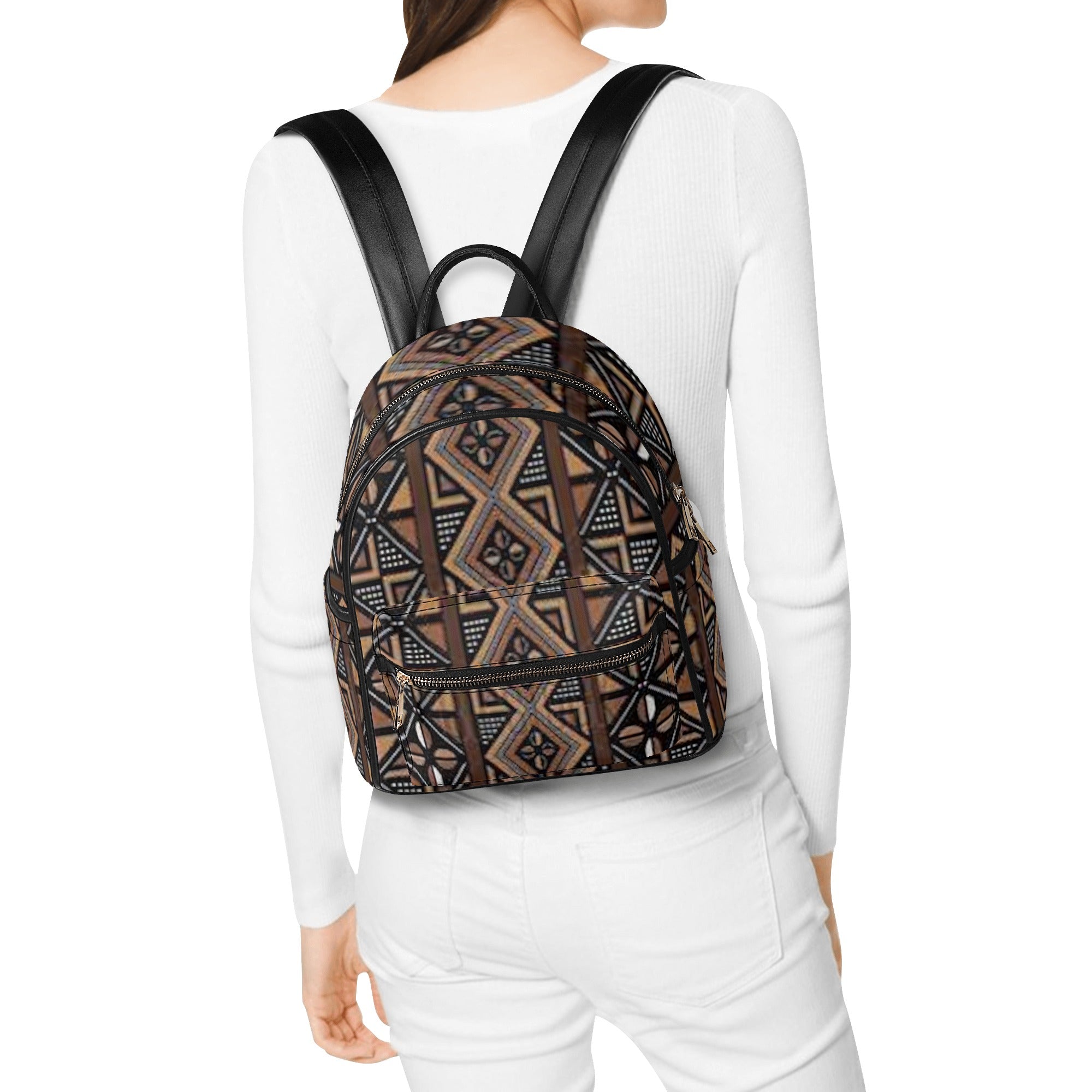 FZ Women's African Print Casual PU Backpack - FZwear
