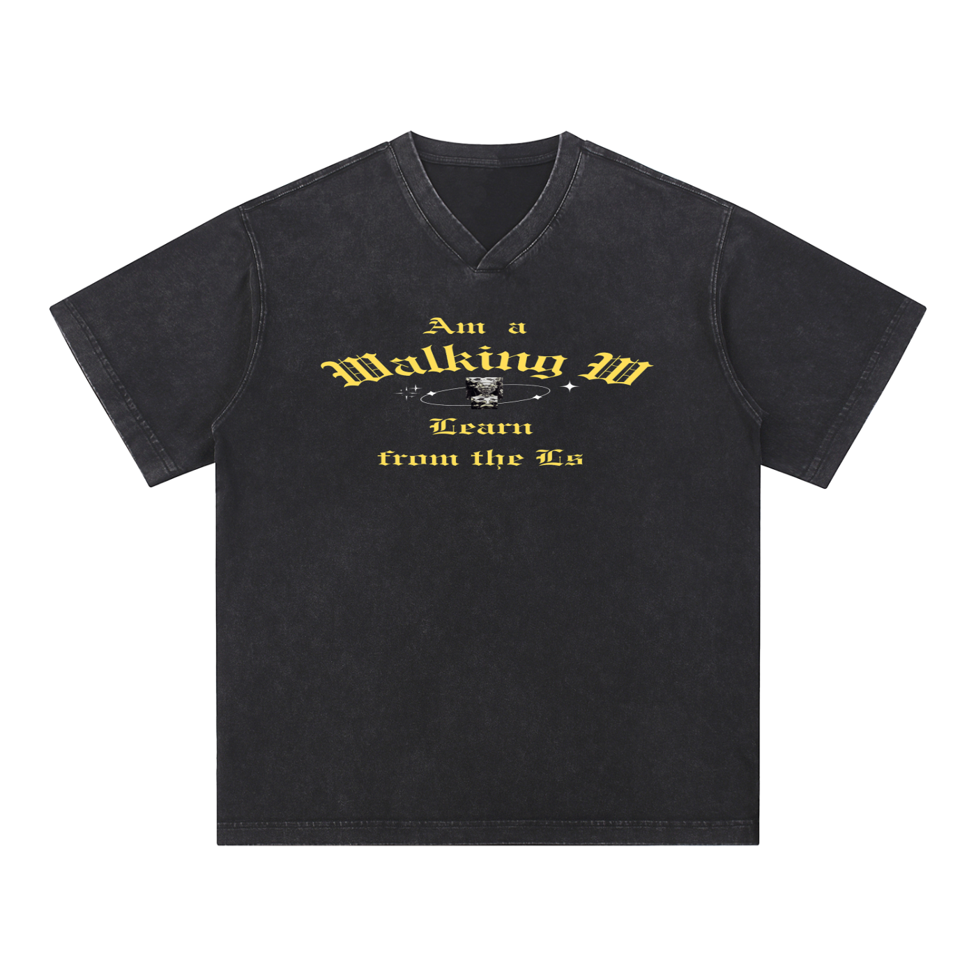 FZ Unisex Snow Washed V-Neck Cotton Tee