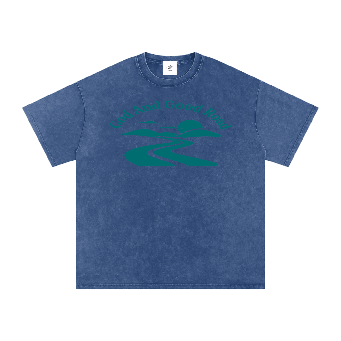 FZ Unisex Acid Wash Good Road Oversize Tee