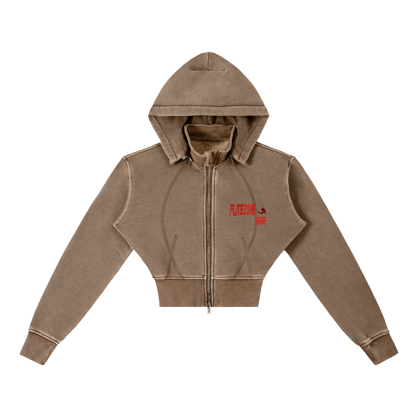 FZ Women's Vintage Washed Cropped Fleece Hoodie