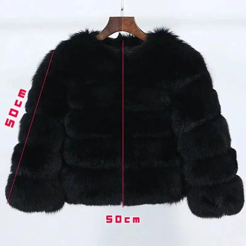 2024 Natural Fox Fur Raccoon Outerwear Real Fox Fur Coat Winter Jacket Women O-neck Thick Warm Luxury Female Plus Size FZwear