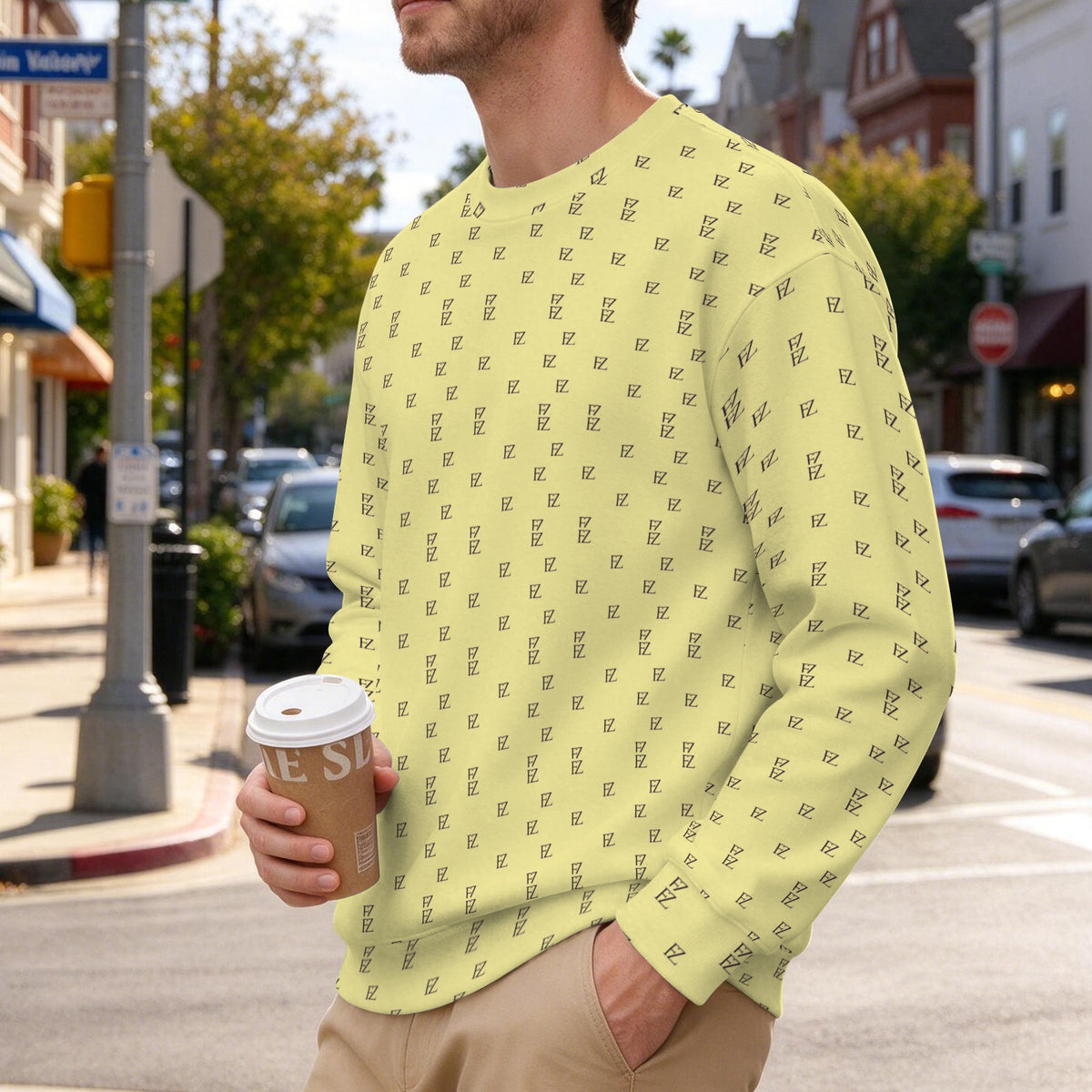 FZ Men's Original Monogram Crewneck Sweater Pullover
