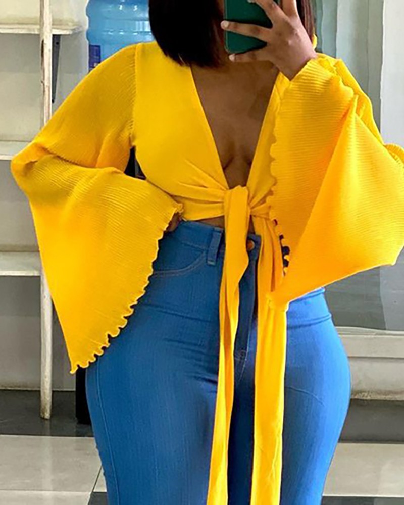 FZ Women's Frill Hem Bell Sleeve Top - FZwear