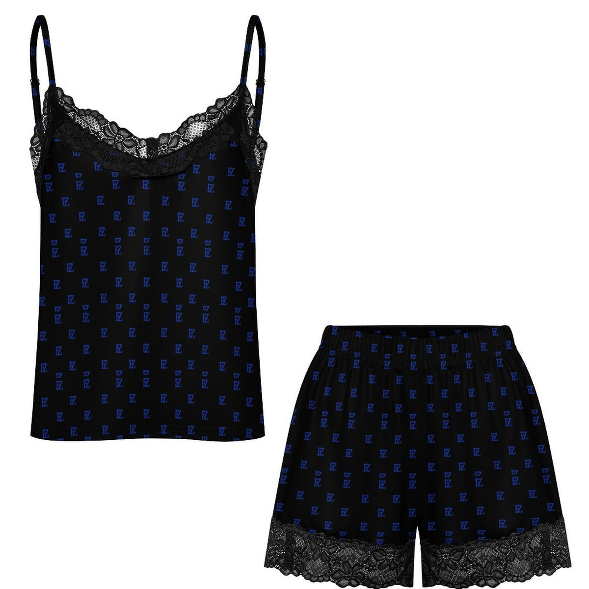 Custom Women Lace V Neck Spaghetti Strap Camisole Shorts Pajama Set
