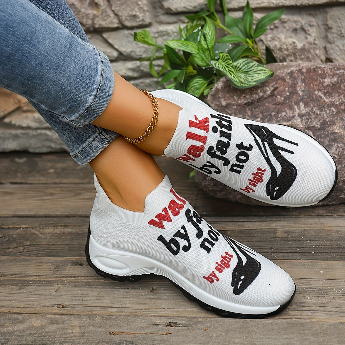 FZ Women's Knitted Breathable Classic Fashion Comfortable Leisure Sports Shoes