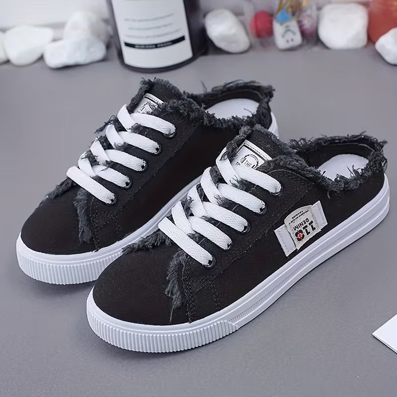 FZ Women's Canvas Low Top Lace-Up Denim Sneakers