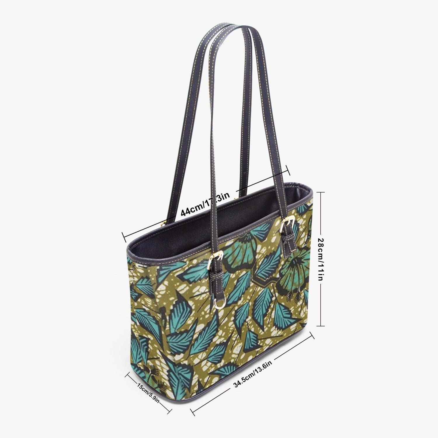 FZAfrican Print Leather Tote Bag JetPrint