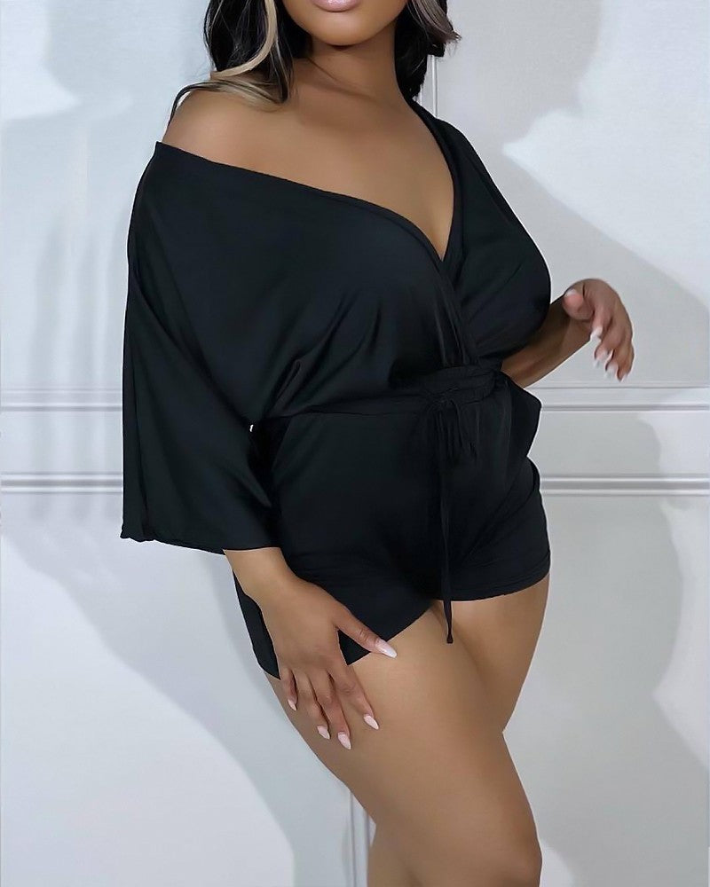 FZ Women's Drawstring Half Sleeve Romper - FZwear