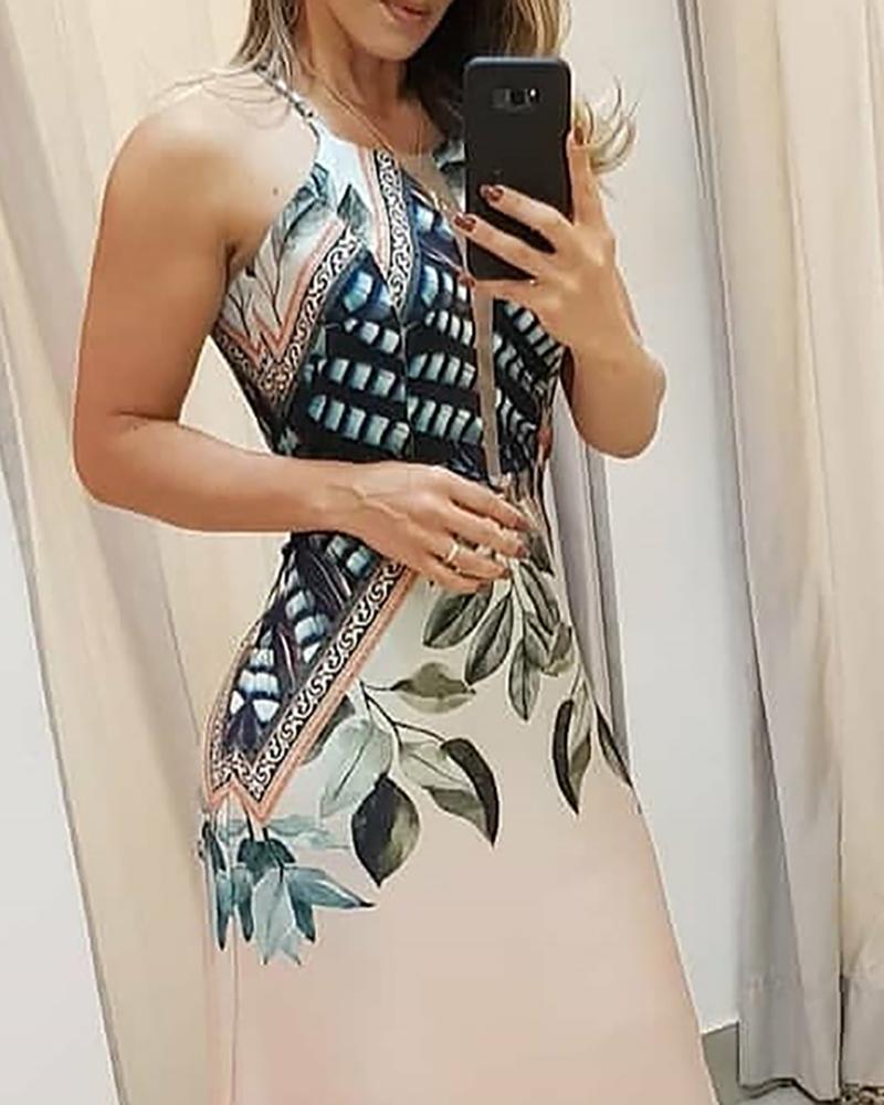 FZ Women's Tropical Print Maxi Sun Dress - FZwear