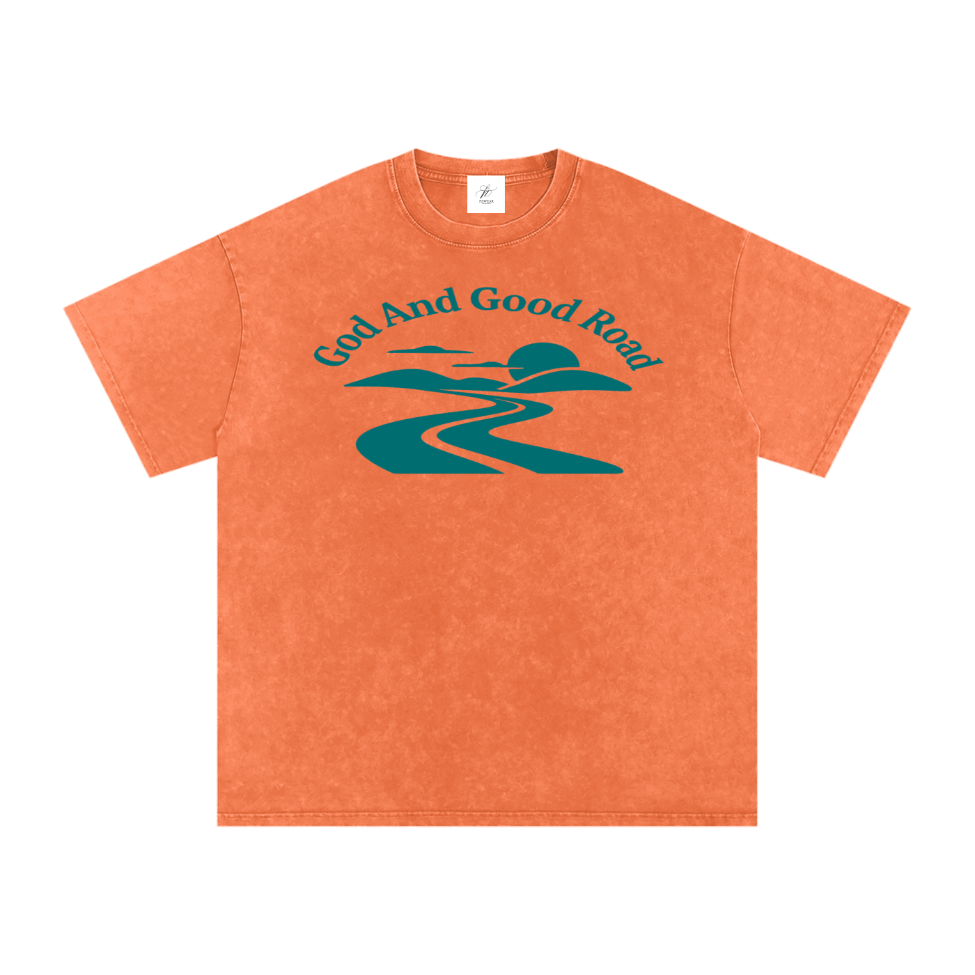FZ Unisex Acid Wash Good Road Oversize Tee