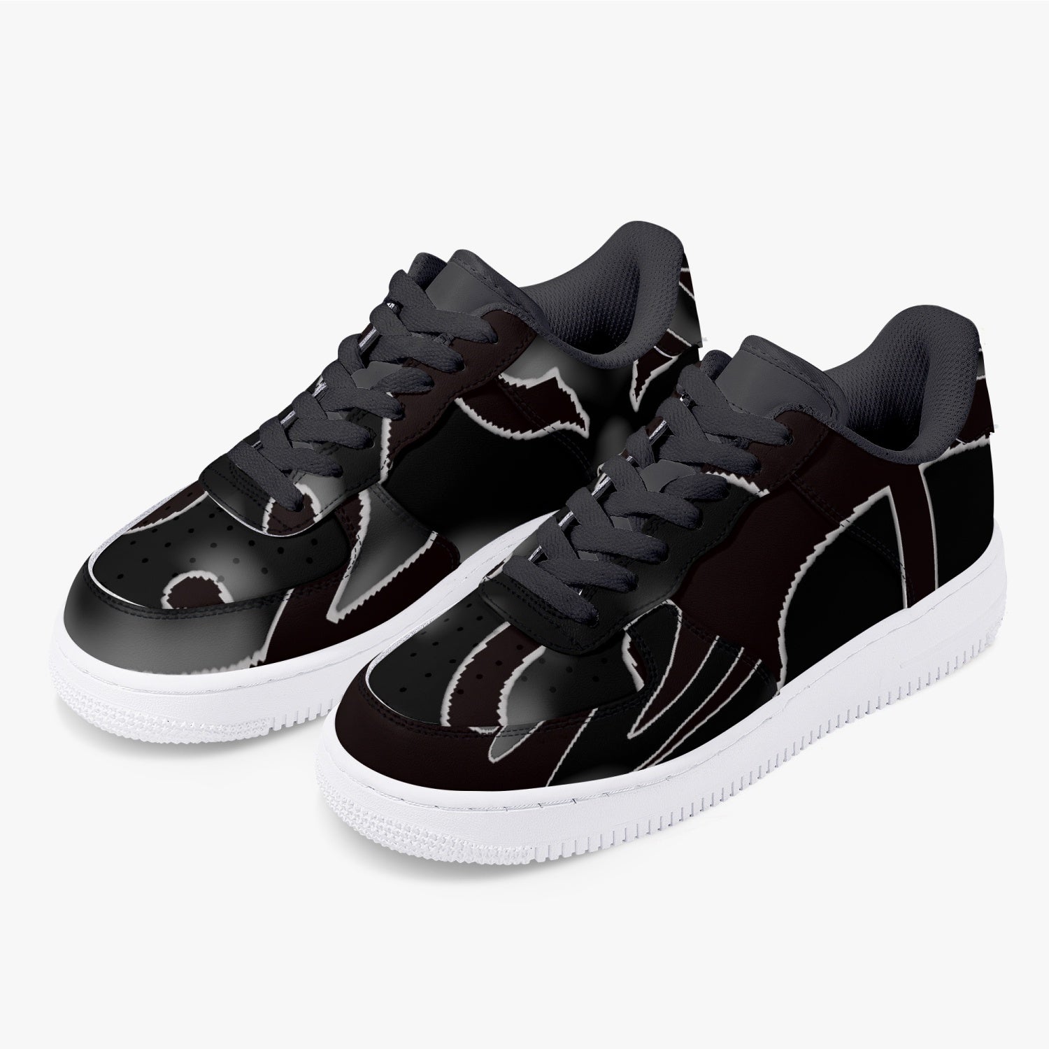 FZ Unisex Black Low-Top Leather Sports Sneakers - FZwear