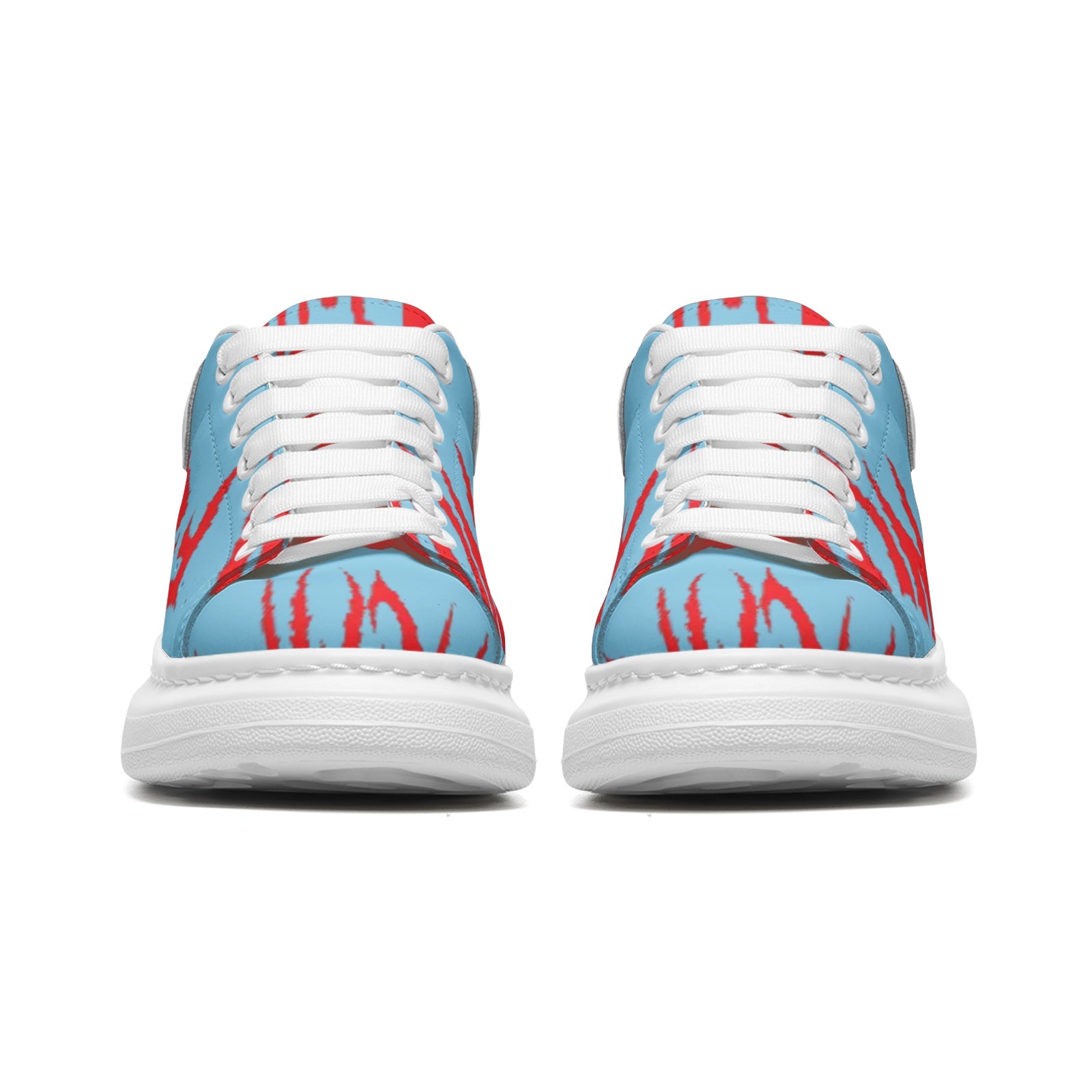 FZ Unisex Non Slip Lace Up Faux Leather Sneakers