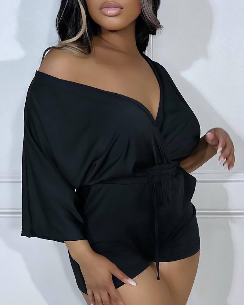 FZ Women's Drawstring Half Sleeve Romper - FZwear