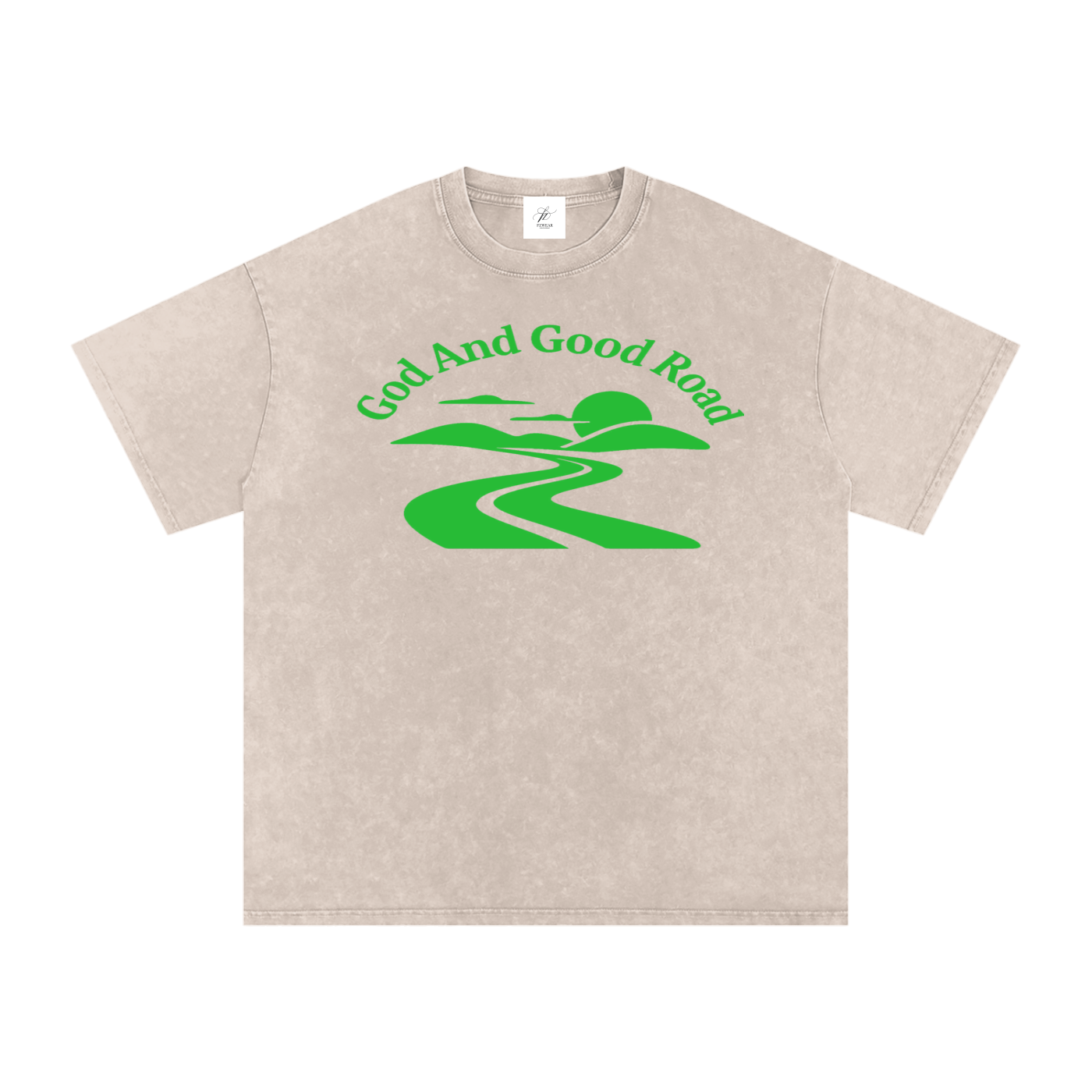 FZ Unisex Acid Wash Good Road Oversize Tee