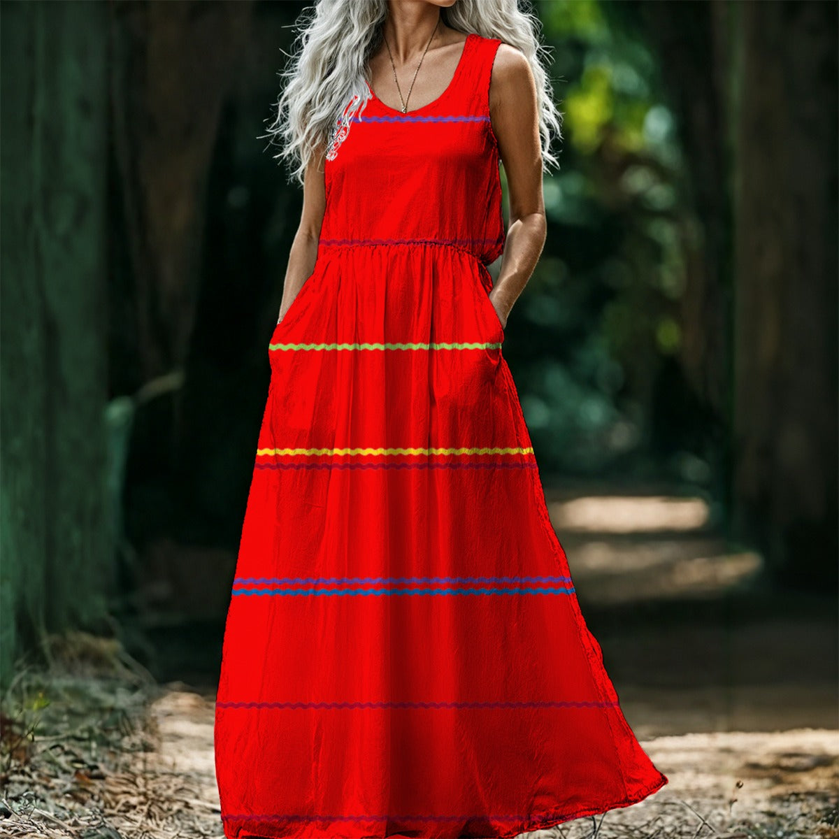 FZ Women’s Regular and Plus Size Sleeveless Maxi Dress