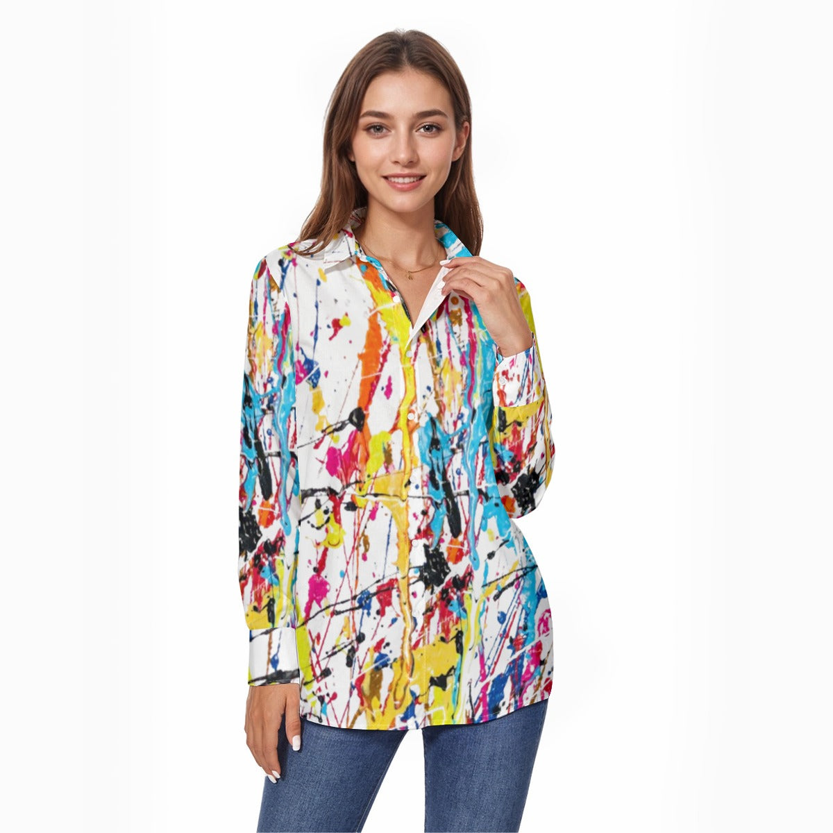 FZ Women's Button Down Work Shirt Top