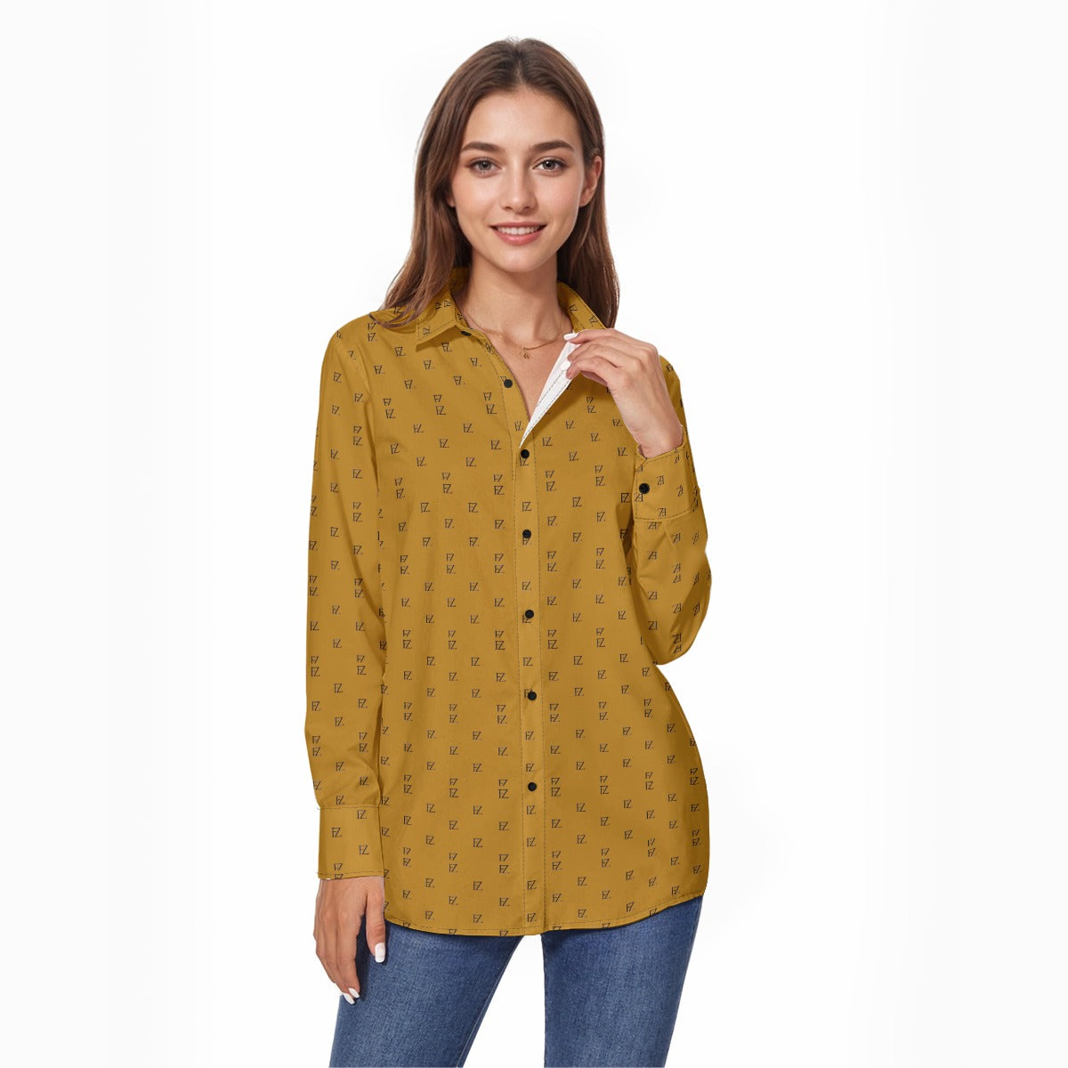 FZ Women's Comfort Button Down Work Shirt Top