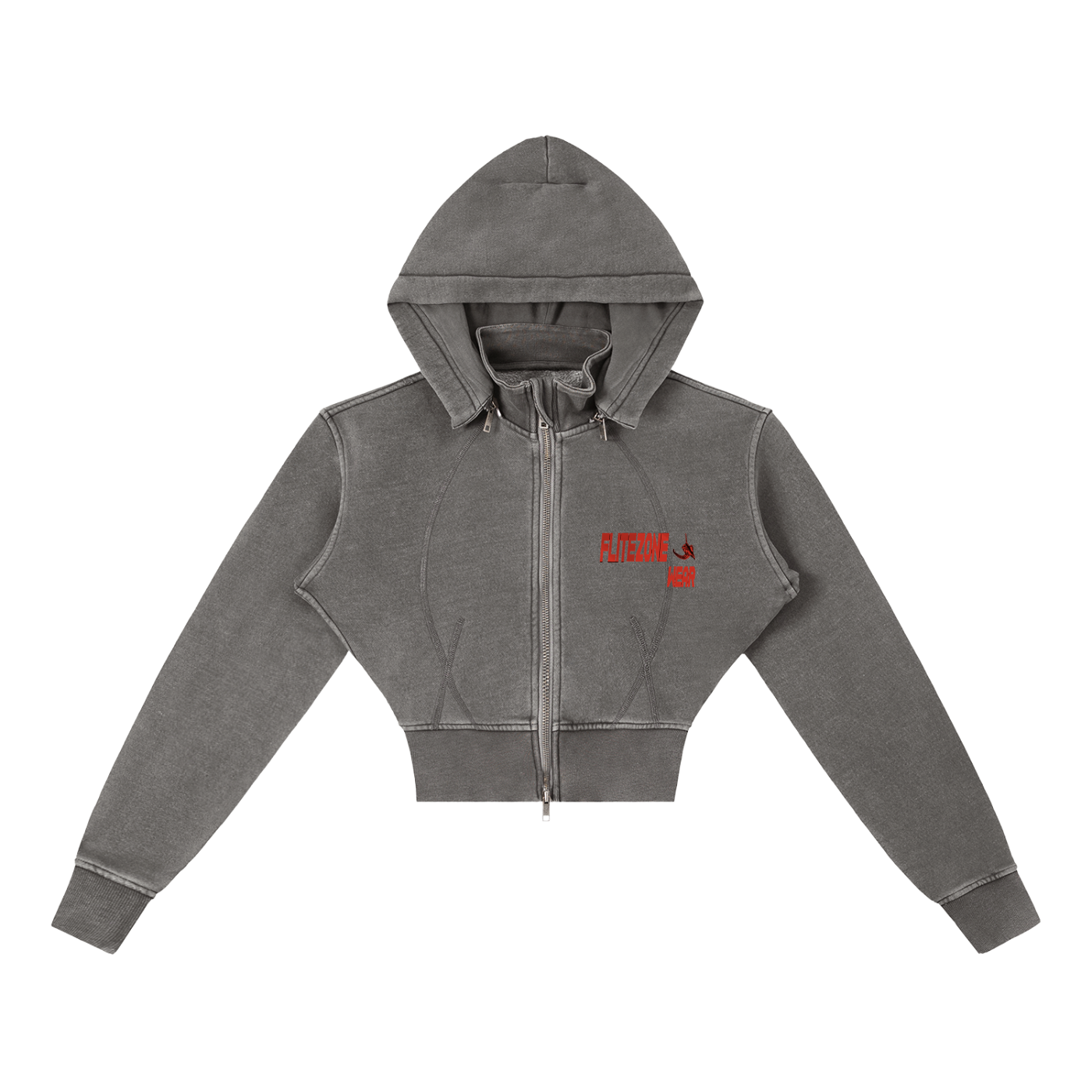 FZ Women's Vintage Washed Cropped Fleece Hoodie