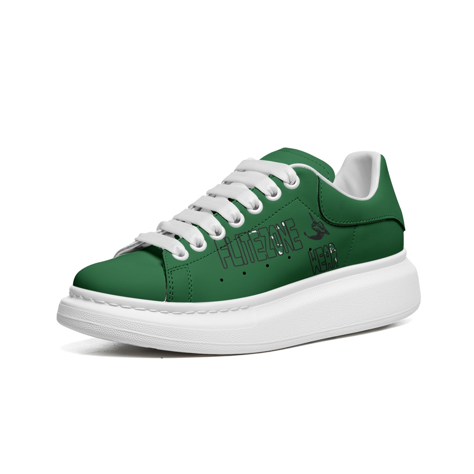 FZ Unisex Non Slip Lace Up Faux Leather Sneakers