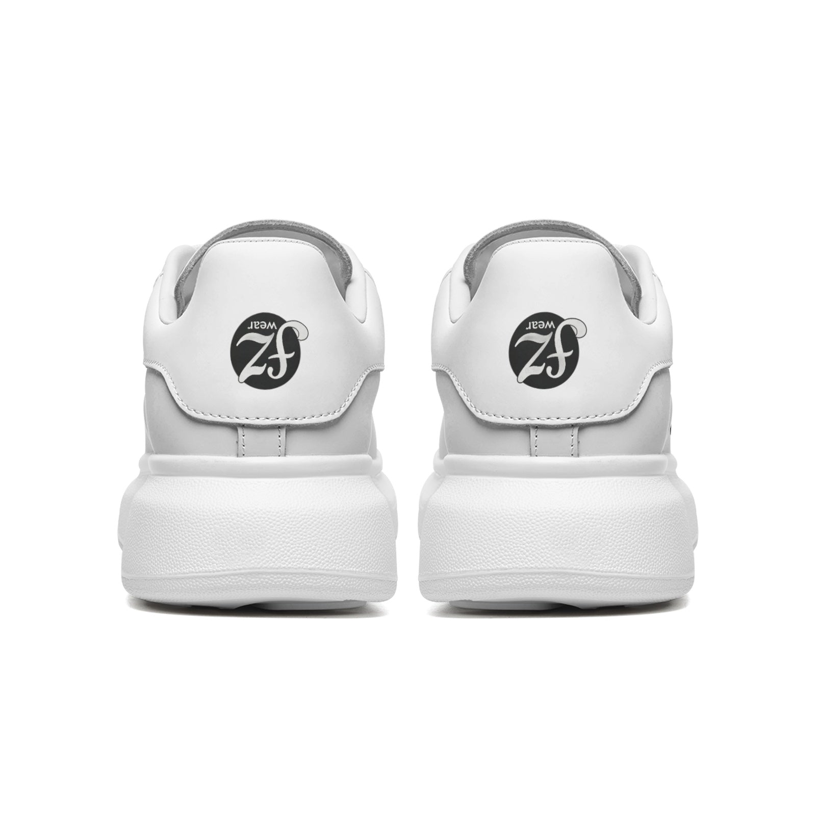 FZ Unisex Non Slip Lace Up Faux Leather Sneakers