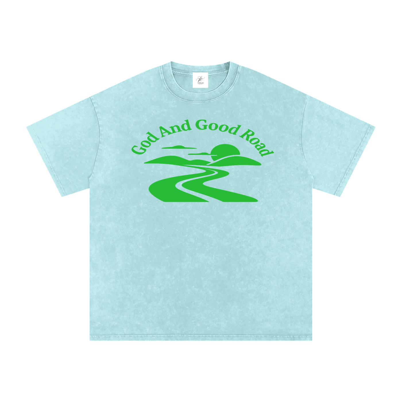 FZ Unisex Acid Wash Good Road Oversize Tee