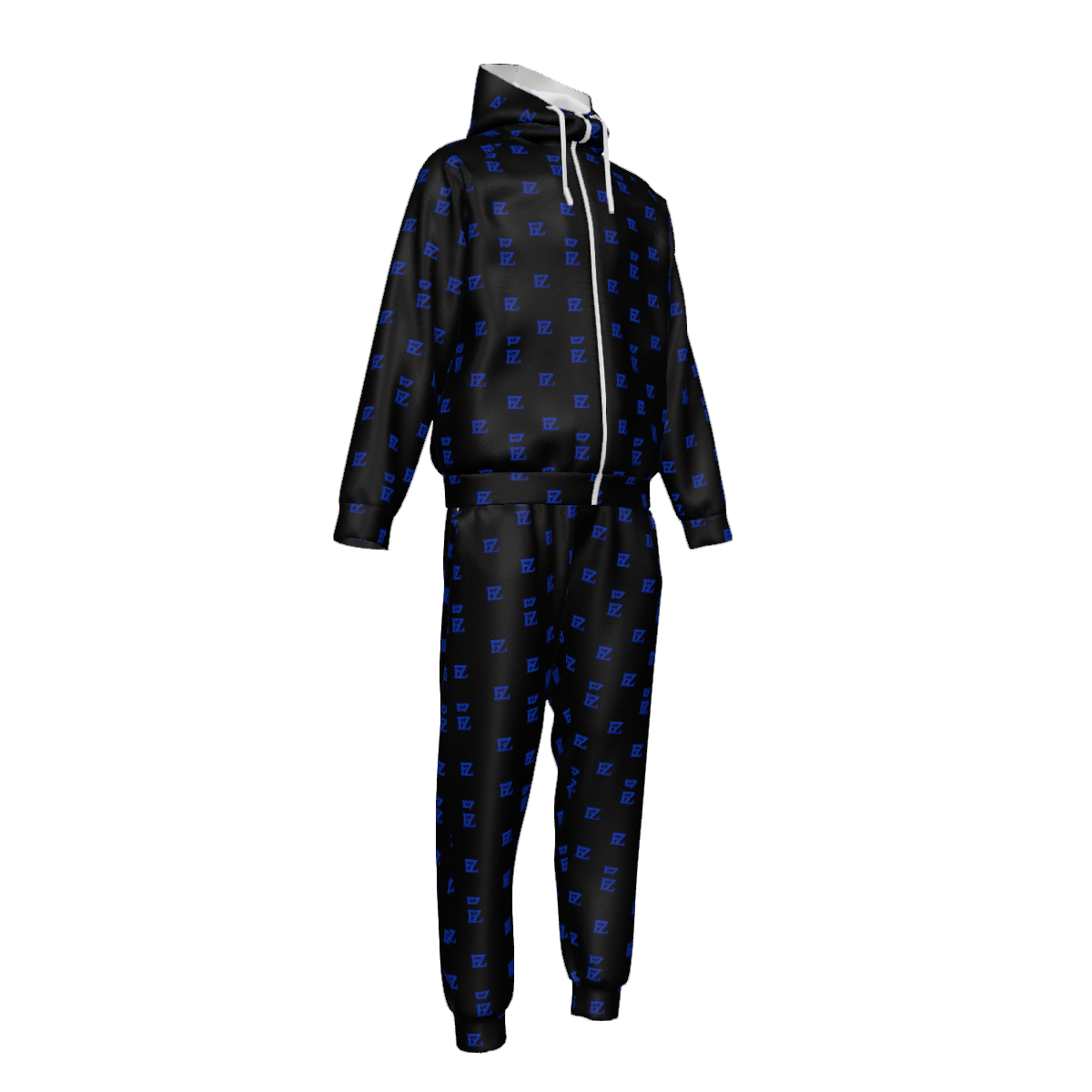 Custom Men's Zipper Hood Coat Top & Pants Set Without Pocket