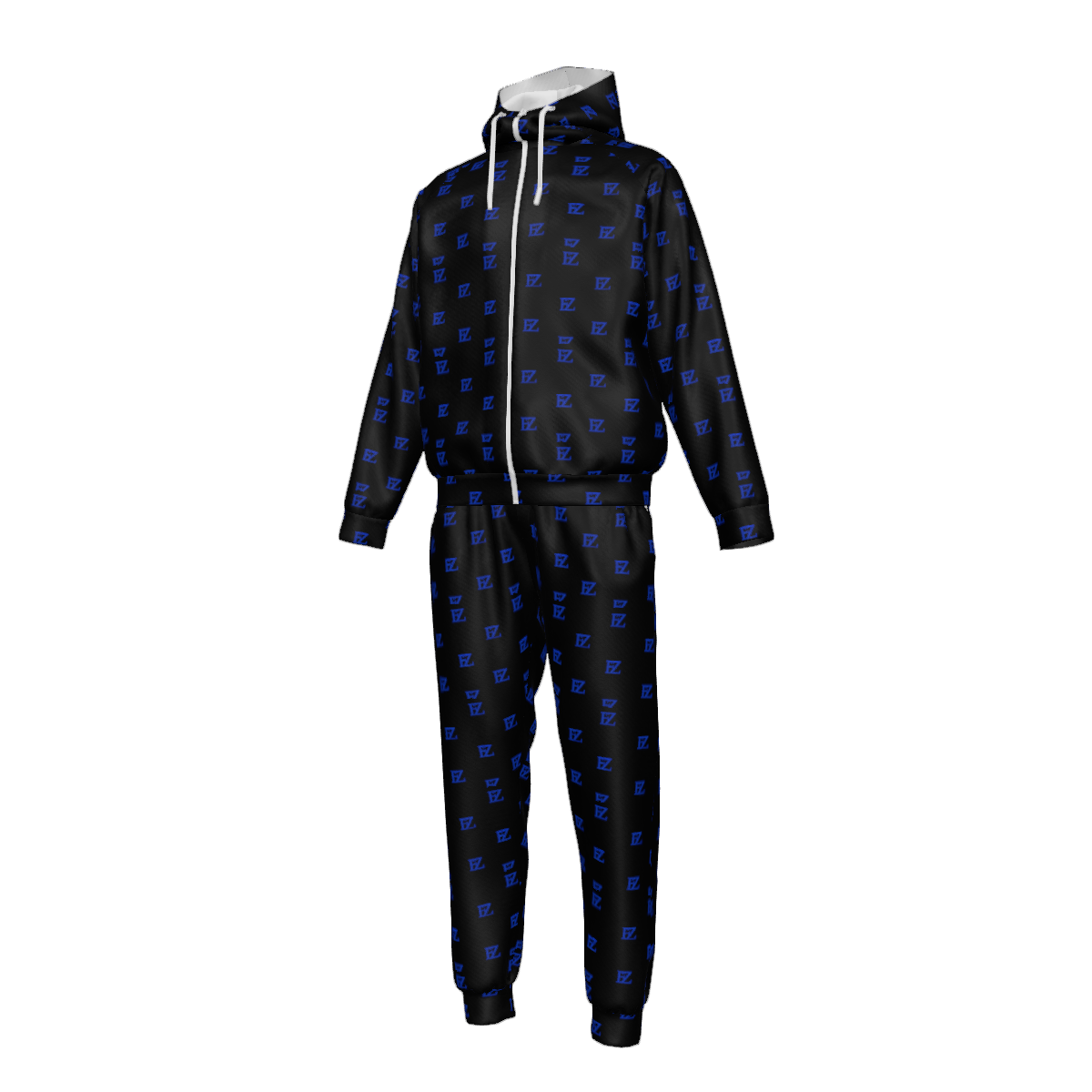 Custom Men's Zipper Hood Coat Top & Pants Set Without Pocket