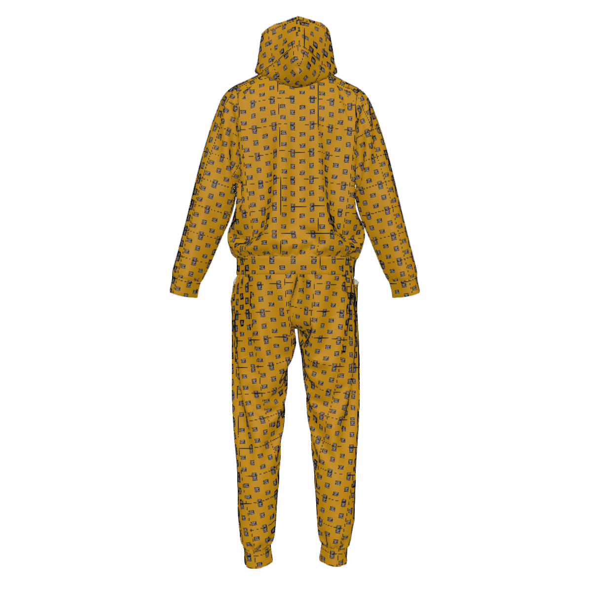 Custom Men's Zipper Hood Coat Top & Pants Set Without Pocket