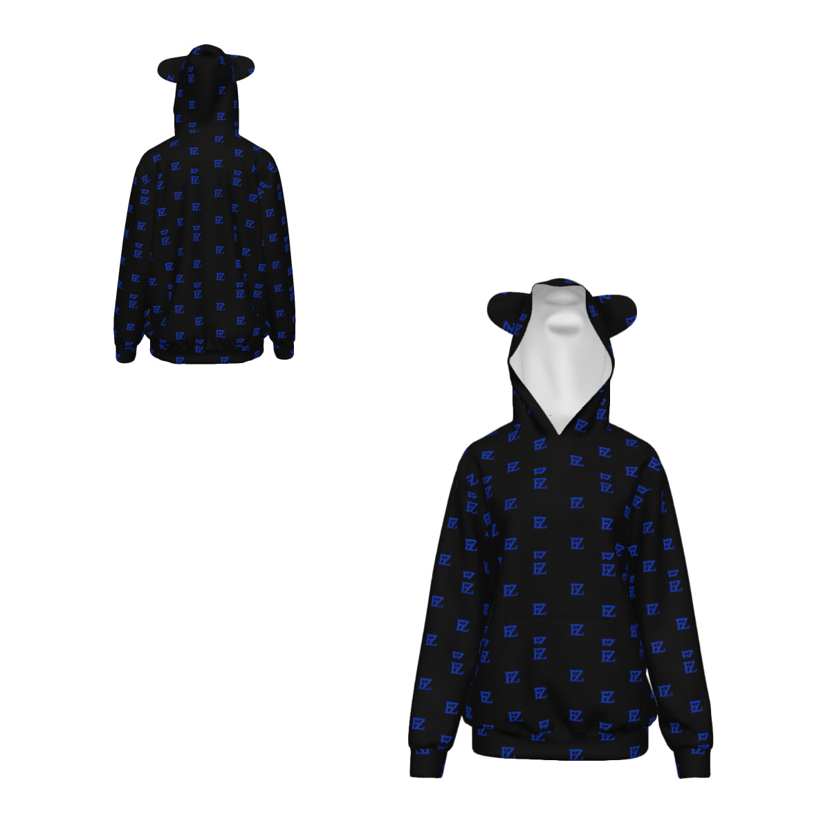 Custom Women's Adult cat ear hooded sweatshirt
