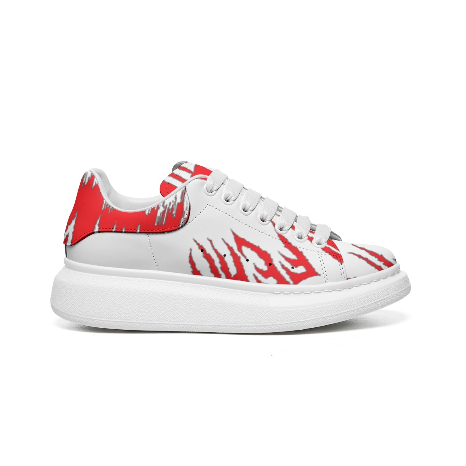 FZ Unisex Non Slip Lace Up Faux Leather Sneakers