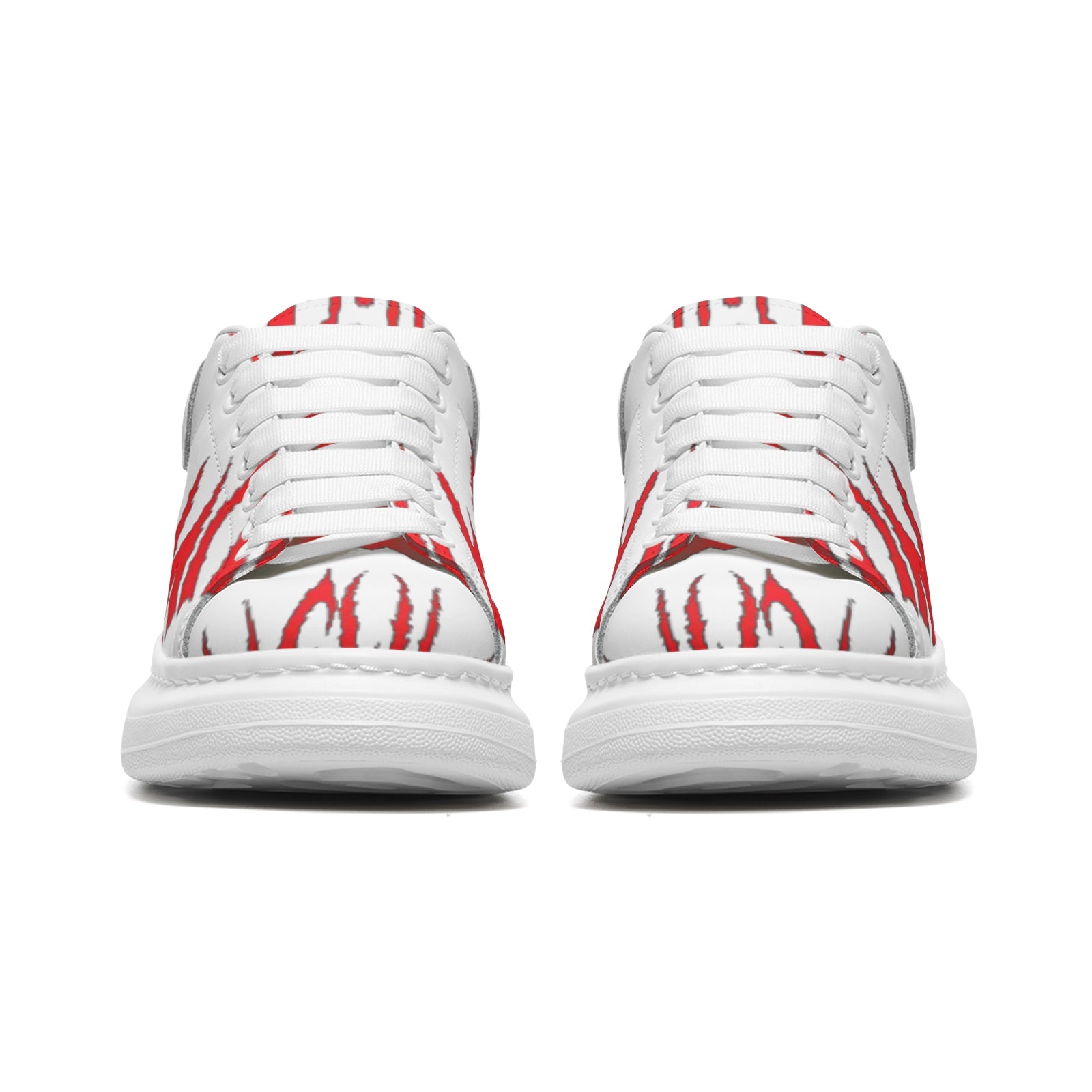 FZ Unisex Non Slip Lace Up Faux Leather Sneakers