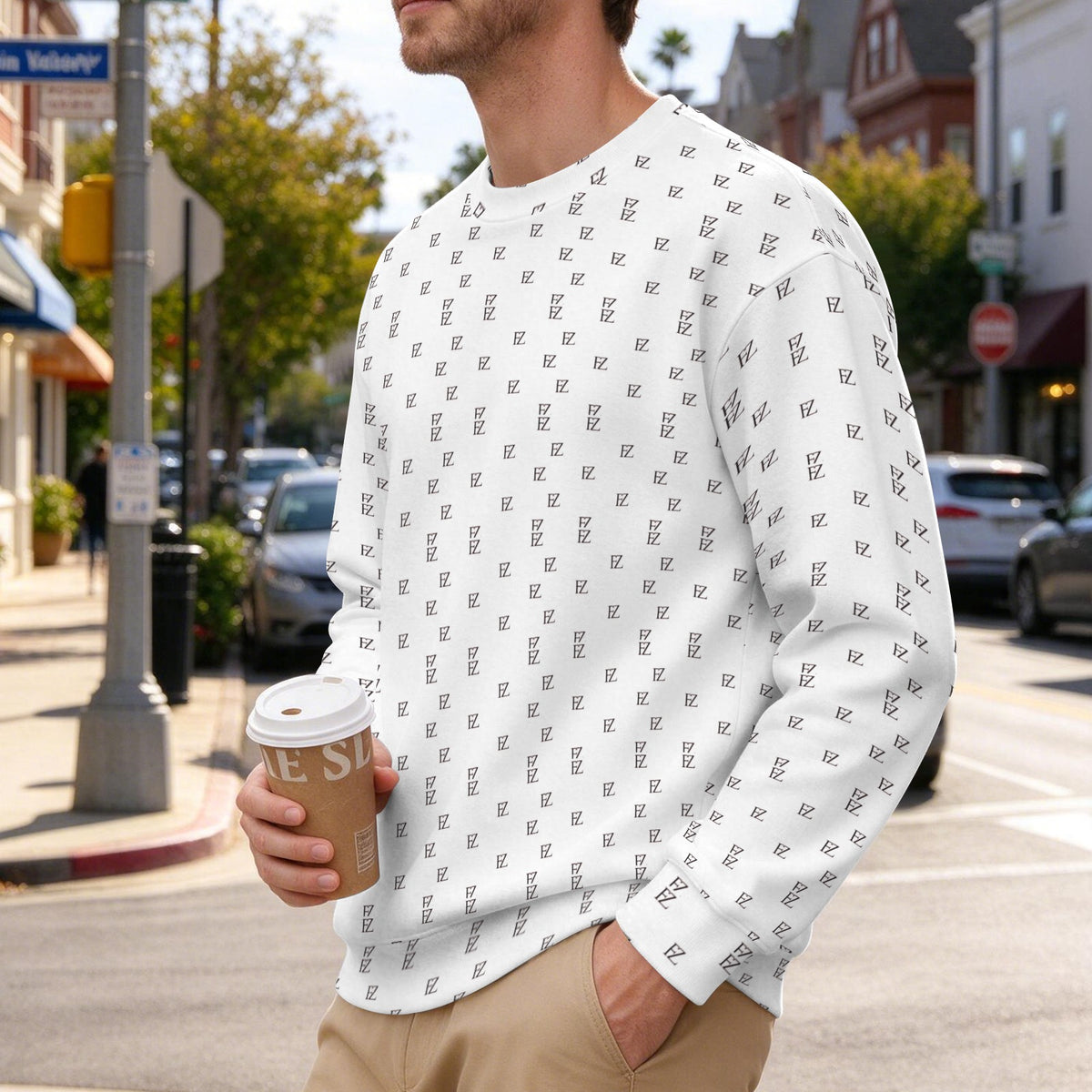 FZ Men's Original Monogram Crewneck Sweater Pullover