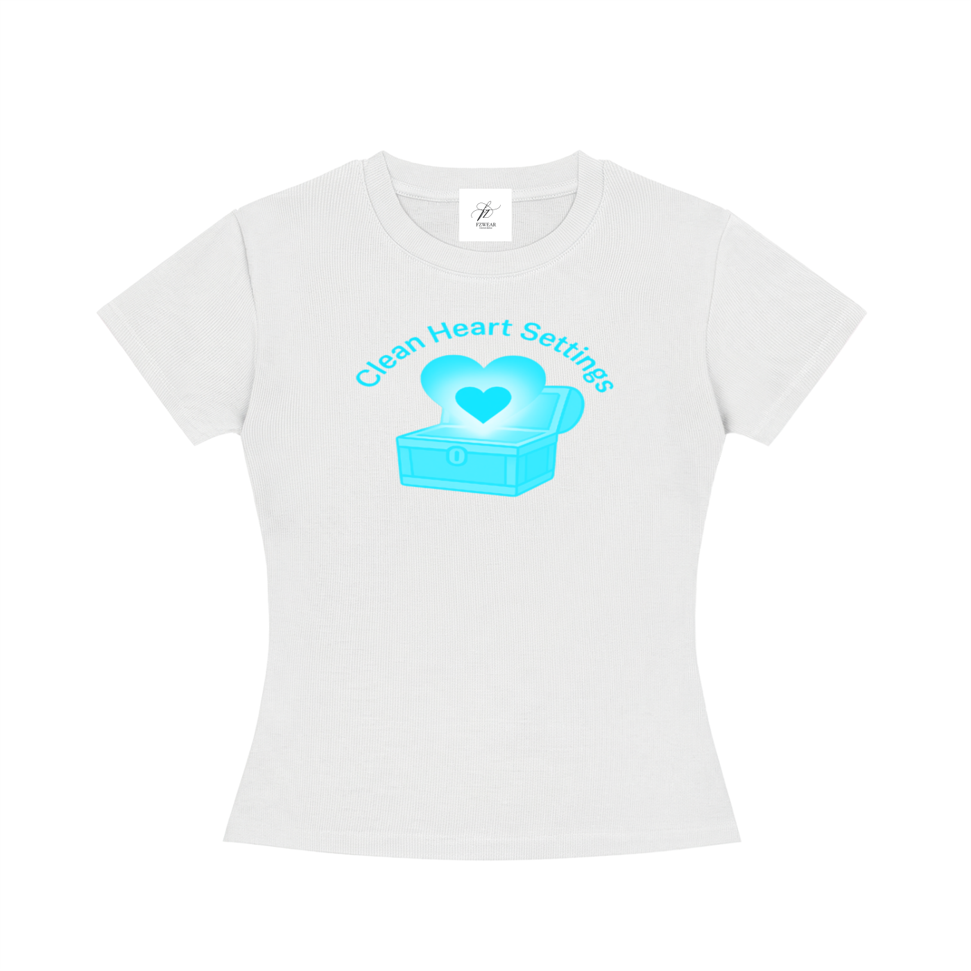 FZ Women's Slim Fit Clean Heart Crewneck Tee